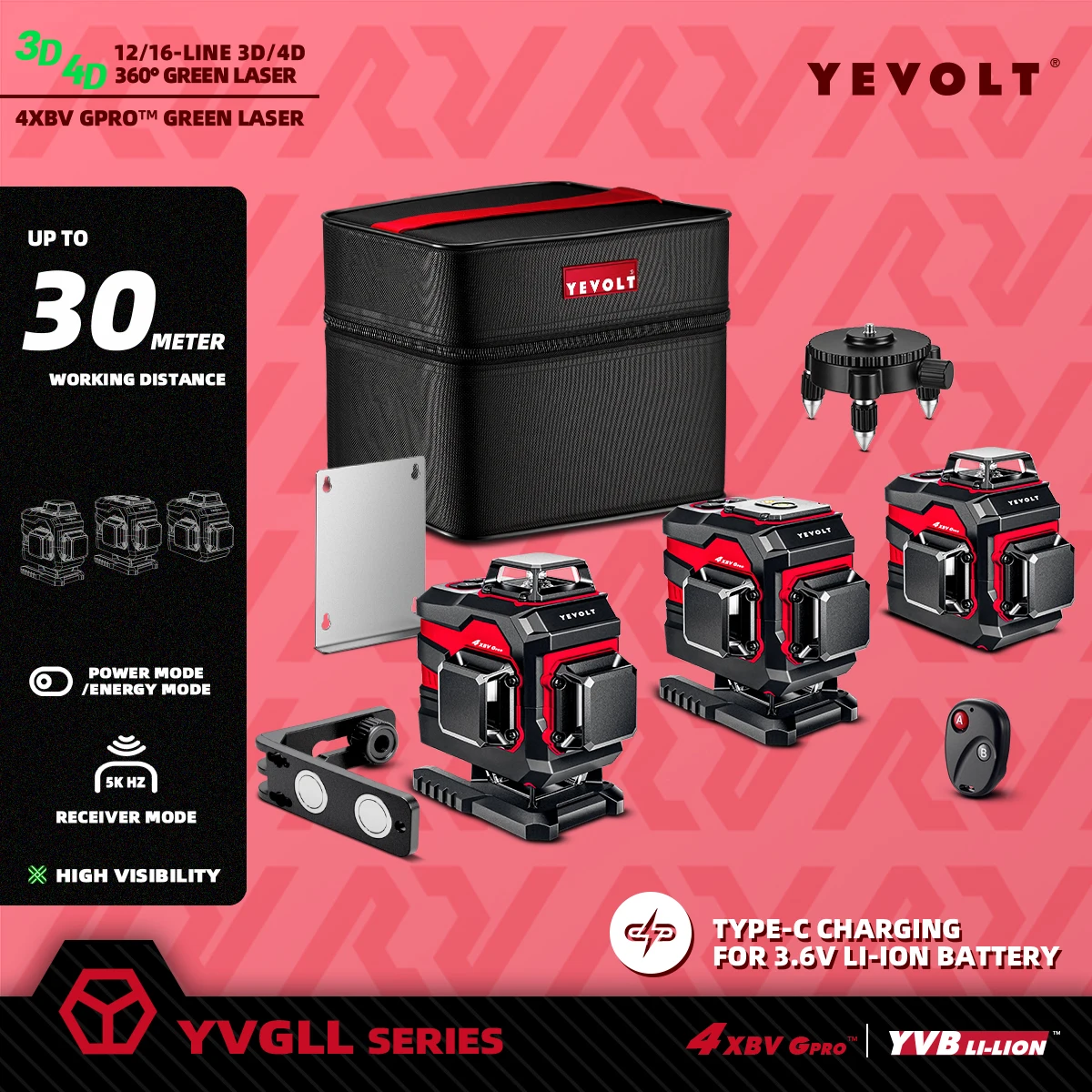 YEVOLT Select 12/16 Line Самовыравнивающийся инструмент Зеленый свет Высокая видимость с функцией блокировки наклона для строительства и проекта «сделай сам»
YEVOLT Select 12/16 Line Самовыравнивающийся инструмент Зеленый свет Высокая видимость с функцией блокировки наклона для строительства и проекта «сделай сам»