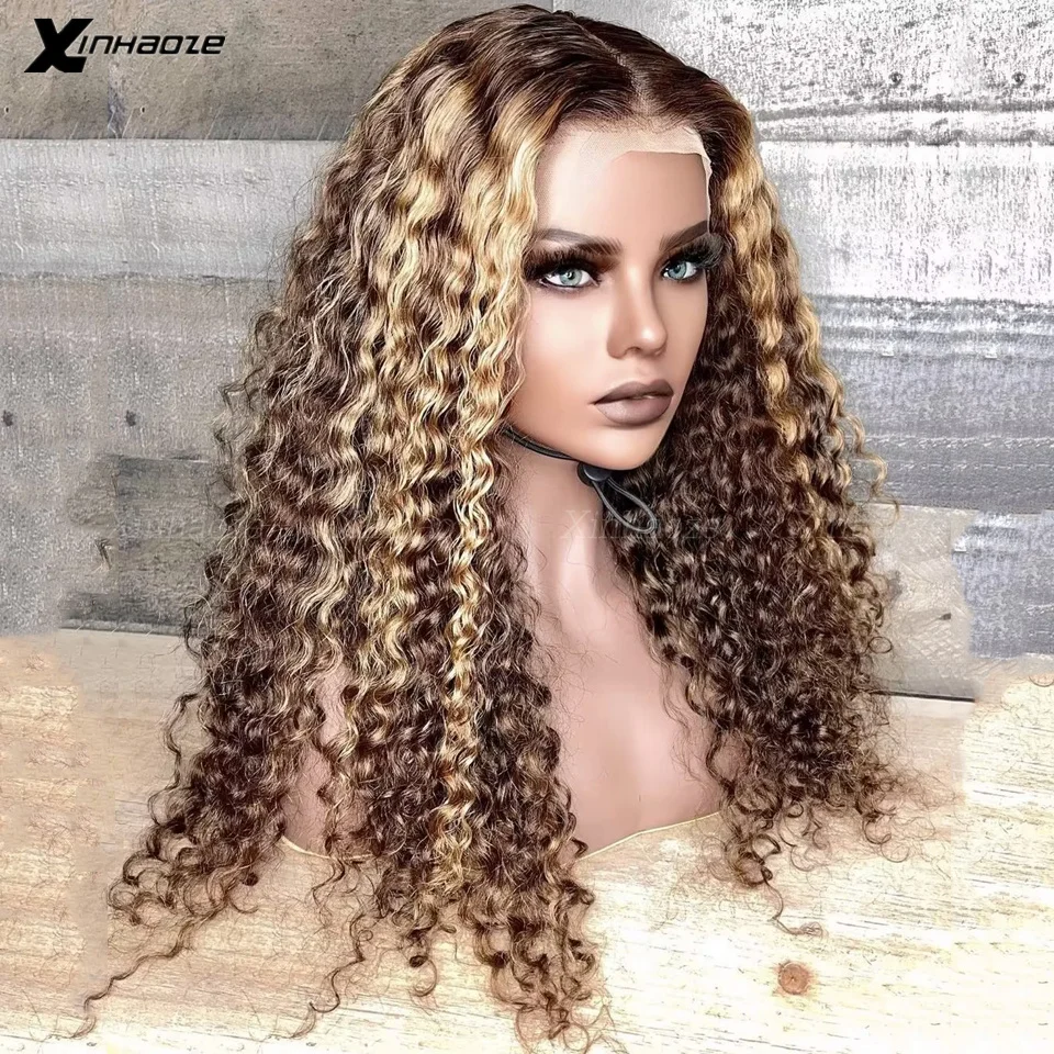13x6/13x4 Highlight Ombre Deep Wave Lace Front Human Hair Wig Honey Blonde Colored Curly 5x5 Silk Base Top Wigs For Black Women
13x6/13x4 Highlight Ombre Deep Wave Lace Front Human Hair Wig Honey Blonde Colored Curly 5x5 Silk Base Top Wigs For Black Women