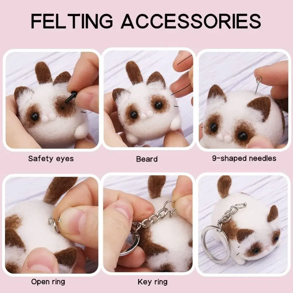 Needlework Needle Felting Kit Animal Package Material Felting Starter Kit Wool Felting Handmade DIY Wool Felt Materials Set Needlework Needle Felting Kit Animal Package Material Felting Starter Kit Wool Felting Handmade DIY Wool Felt Materials Set