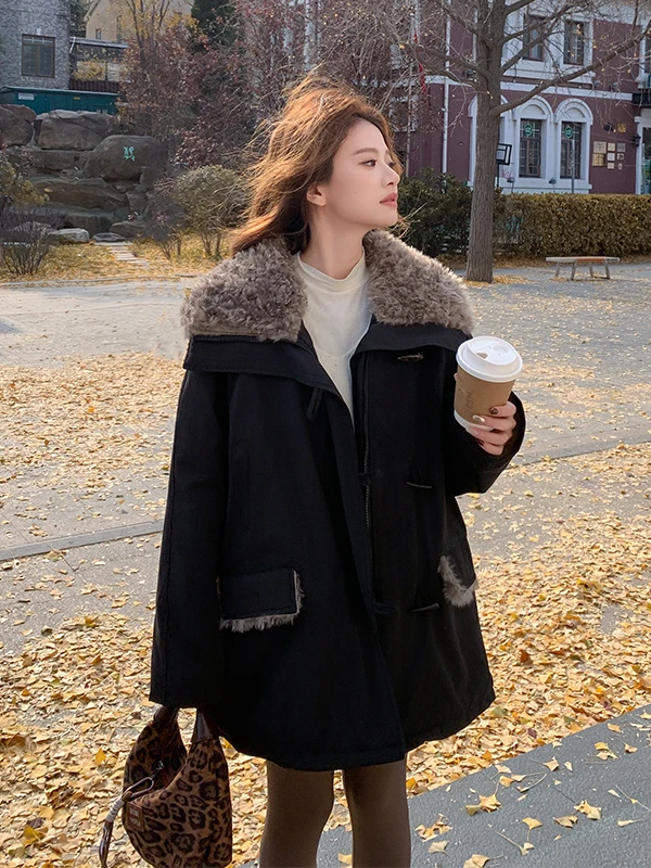 Утепленная парка с пышным воротником, хлопковая куртка, женская зимняя верхняя одежда средней длины, модное корейское теплое пальто
Утепленная парка с пышным воротником, хлопковая куртка, женская зимняя верхняя одежда средней длины, модное корейское теплое пальто