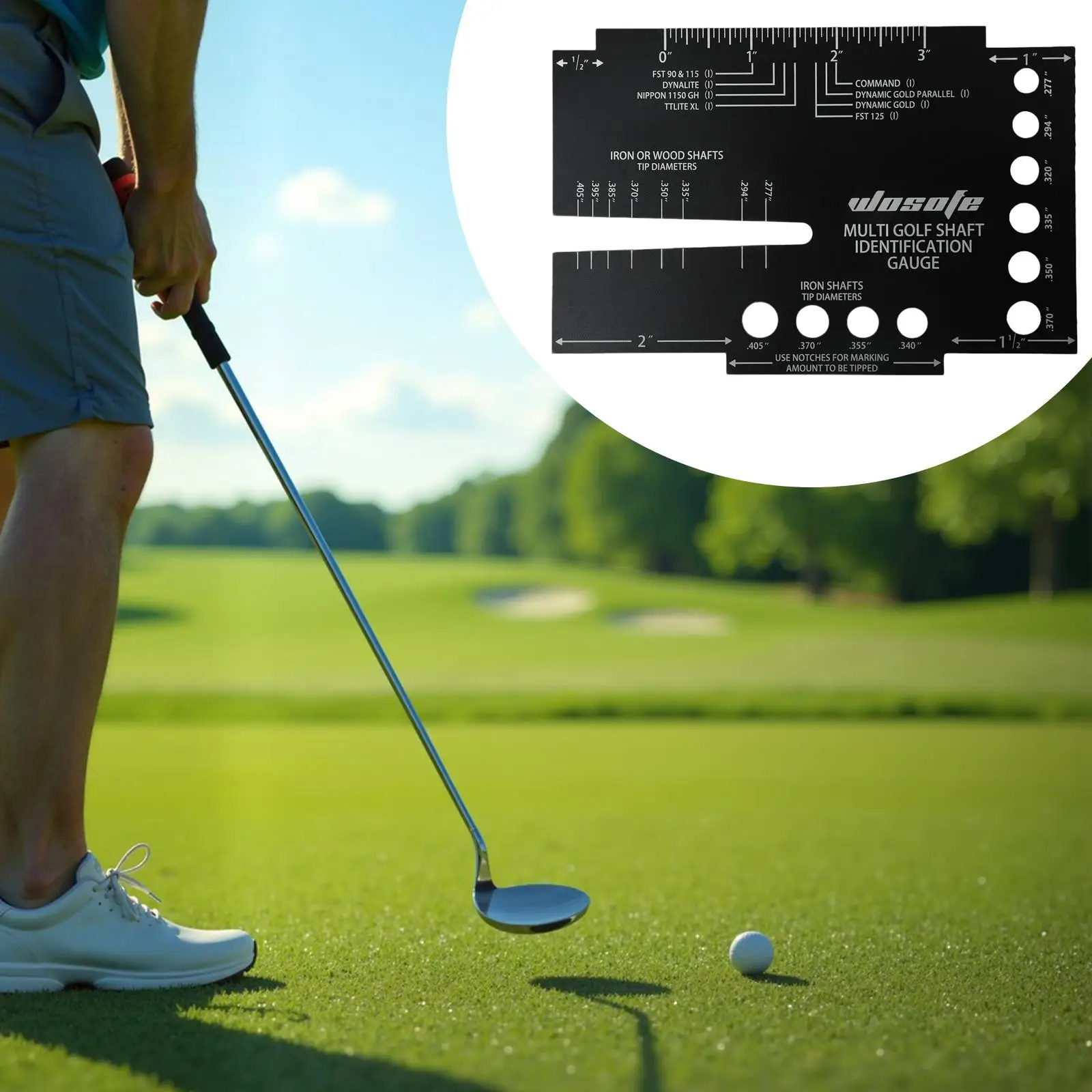 Compact Golf Shaft Identification Caliper Aluminum Ruler for Sport Golf Accessories and Club Measuring
Compact Golf Shaft Identification Caliper Aluminum Ruler for Sport Golf Accessories and Club Measuring