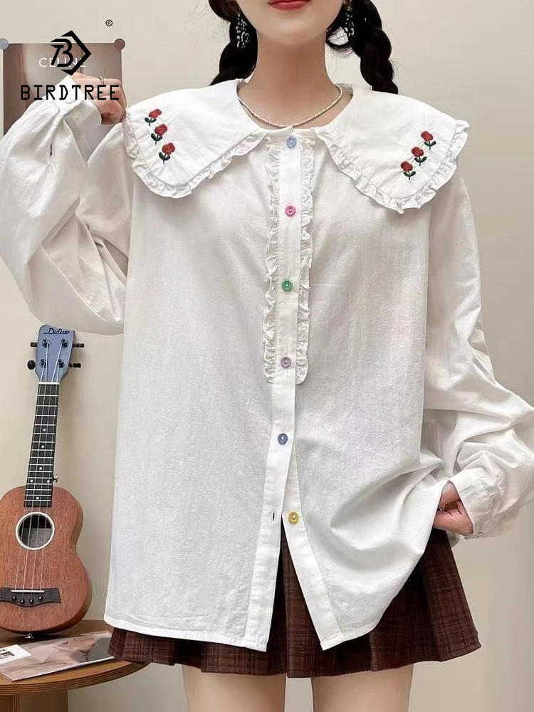 New Autumn Cotton Long Sleeve Shirt, Women Peter Pan Collar Embroidery Top, Mori Girl Loose Japan Style Blouse, Winter T4N749CC
New Autumn Cotton Long Sleeve Shirt, Women Peter Pan Collar Embroidery Top, Mori Girl Loose Japan Style Blouse, Winter T4N749CC