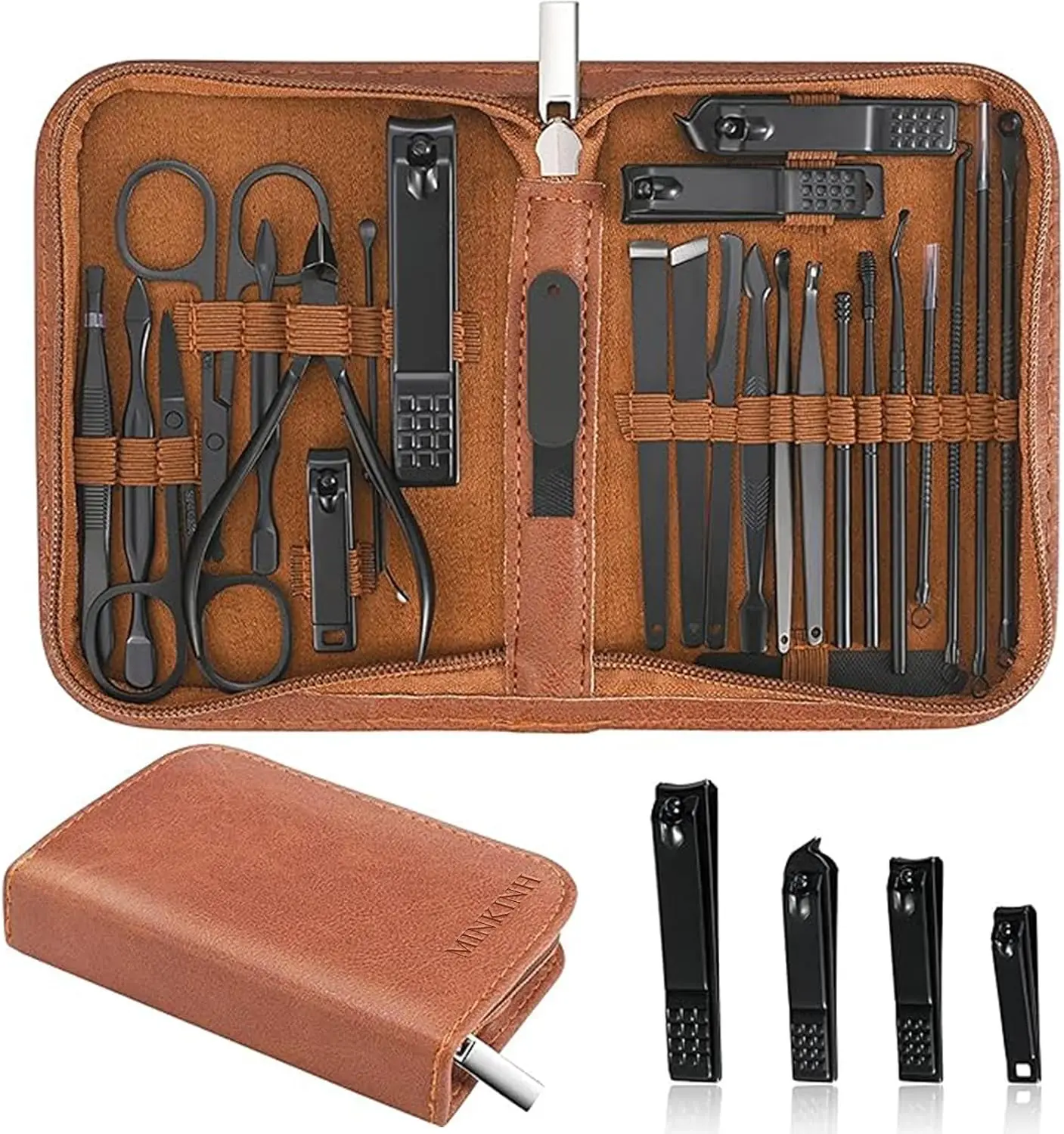 26-Piece Professional Manicure Set - Stainless Steel Nail Clipper Kit with Travel Case
26-Piece Professional Manicure Set - Stainless Steel Nail Clipper Kit with Travel Case