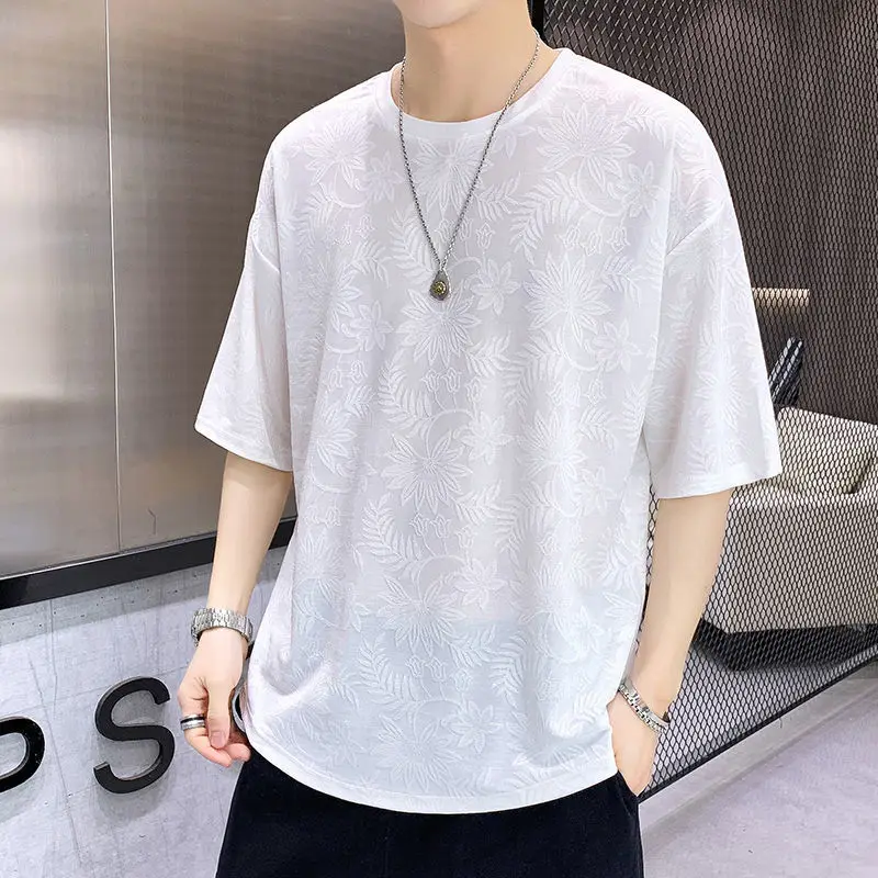 Ice Silk Half Sleeve T-Shirt for Men Breathable Loose Fit Short Sleeve round Neck Korean Style Cleanfit Advert Logo Pattern
Ice Silk Half Sleeve T-Shirt for Men Breathable Loose Fit Short Sleeve round Neck Korean Style Cleanfit Advert Logo Pattern