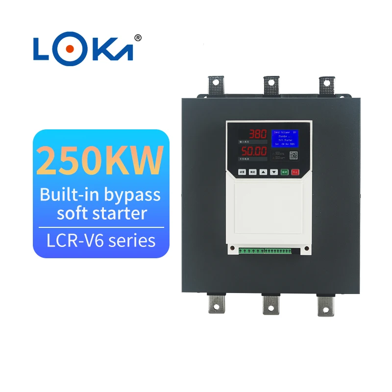 LCRV6-250E-T4 3 Phase 250KW Water Pump Soft Starter Motor Starters Built-in Bypass Soft Starter
LCRV6-250E-T4 3 Phase 250KW Water Pump Soft Starter Motor Starters Built-in Bypass Soft Starter