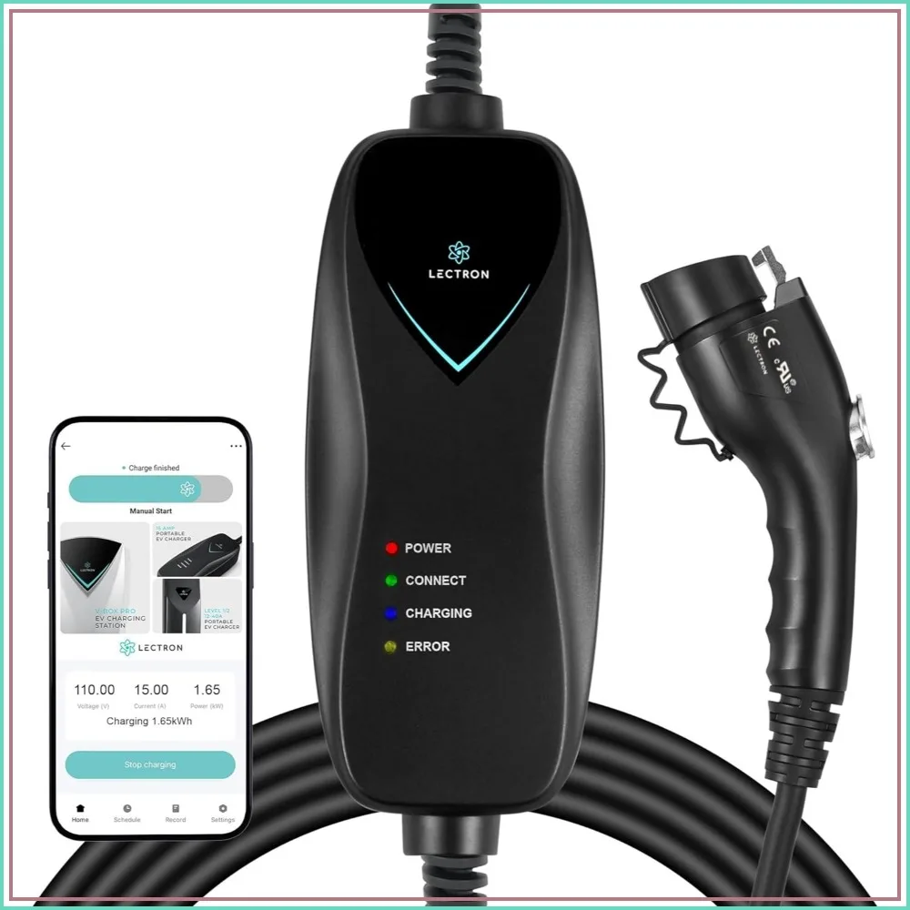 Level 1 J1772 EV Charger (WiFi) - 120V, 15A, NEMA 5-15, 16ft Cord
Level 1 J1772 EV Charger (WiFi) - 120V, 15A, NEMA 5-15, 16ft Cord