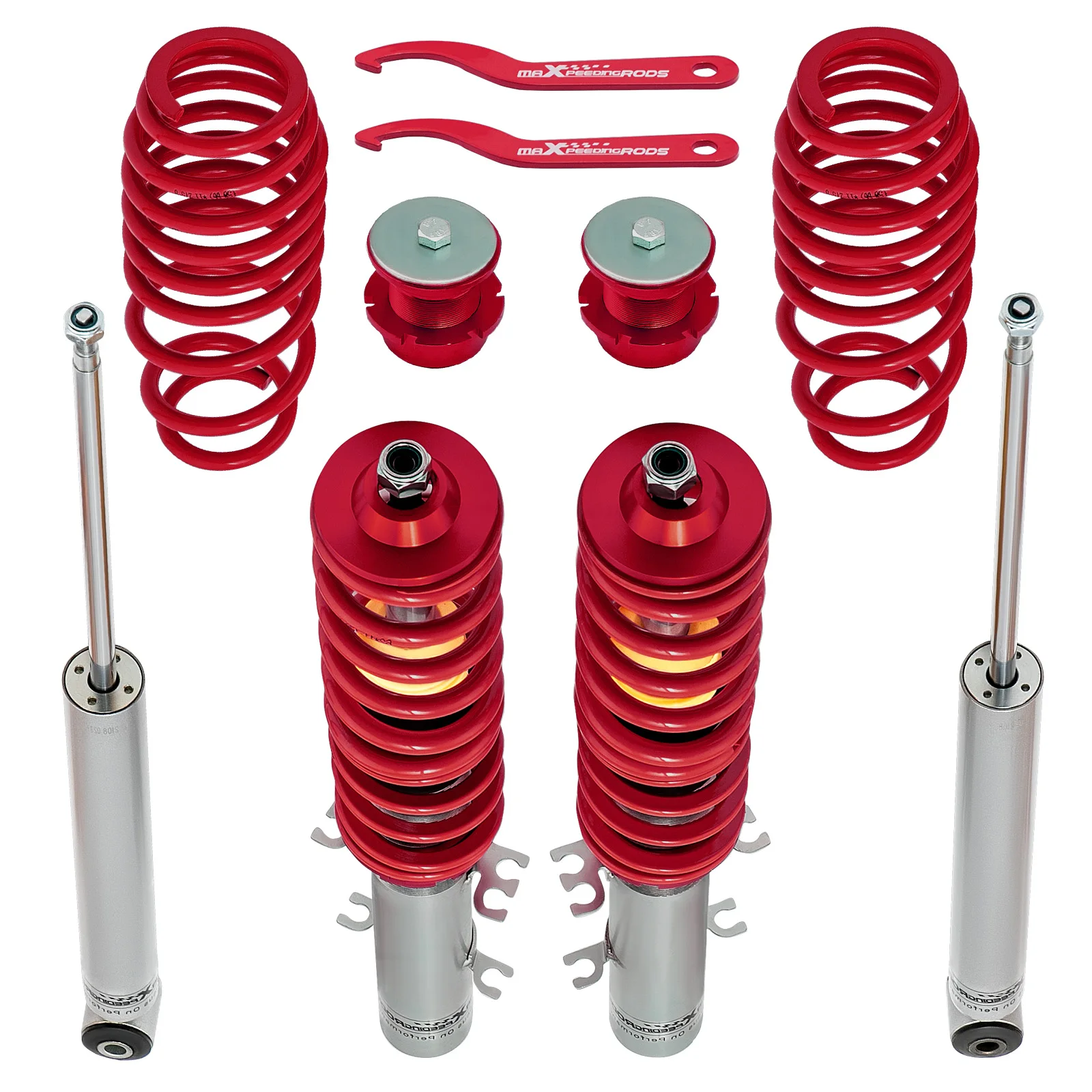 MaXpeedingrods Adjustable Coilovers Shock Absoebers for VW Golf IV FWD 1997-2007 New Beetle FWD 1998-2010
MaXpeedingrods Adjustable Coilovers Shock Absoebers for VW Golf IV FWD 1997-2007 New Beetle FWD 1998-2010