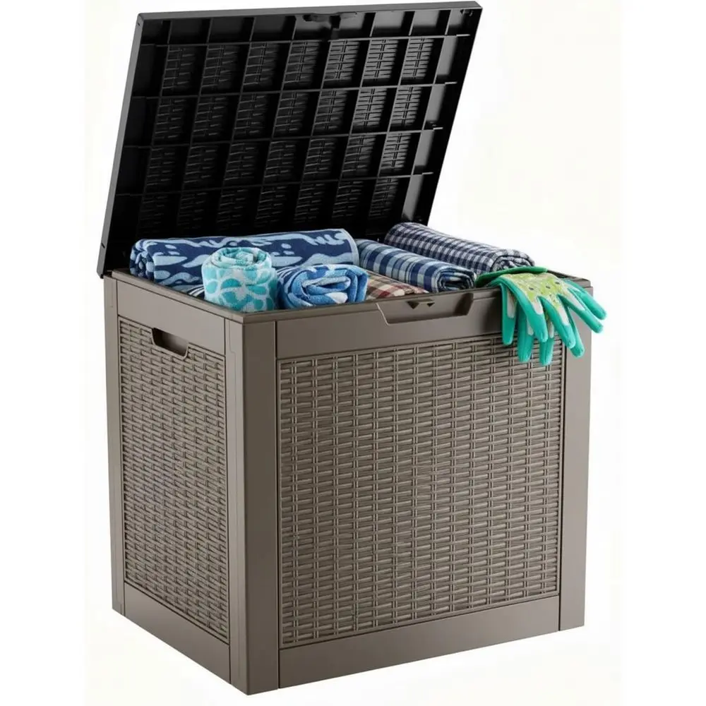 30 Gallon Resin Deck Box with Lockable Lid, Outdoor Storage or Patio urniture Cushions, Garden Tools, Pool Accories, All-Weather
30 Gallon Resin Deck Box with Lockable Lid, Outdoor Storage or Patio urniture Cushions, Garden Tools, Pool Accories, All-Weather