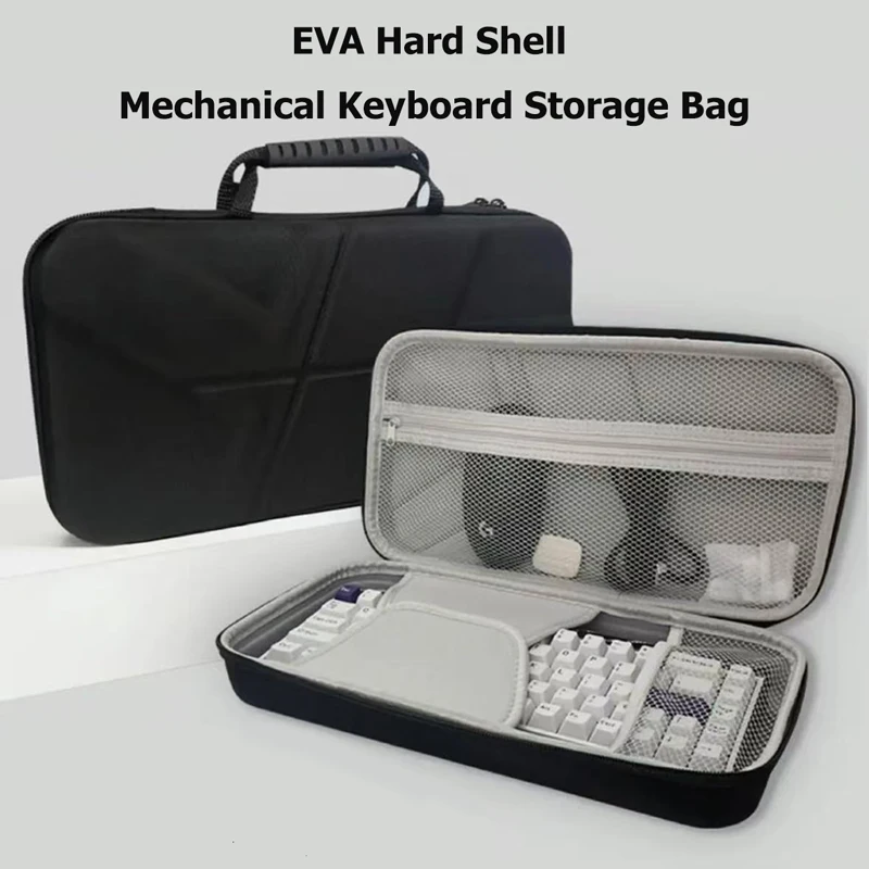 EVA hard shell of waterproof mechanical keyboard case storage bag Fits 61/68/87/98 Full-Size Keyboards + Magic Mouse
EVA hard shell of waterproof mechanical keyboard case storage bag Fits 61/68/87/98 Full-Size Keyboards + Magic Mouse