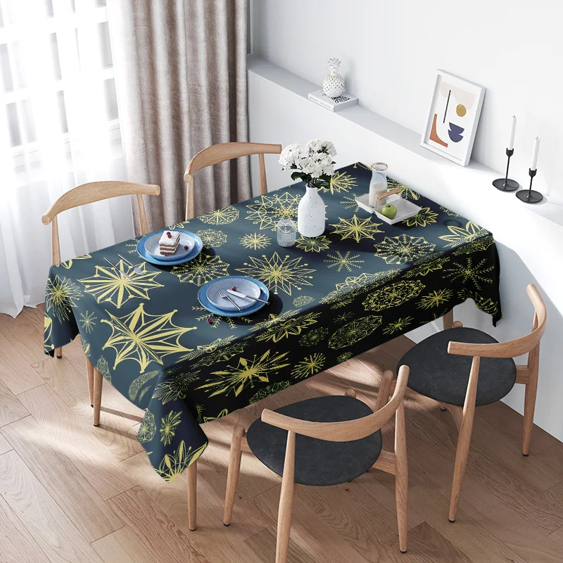 Modern Geometric Snowflake Printed Rectangular Tablecloth Perfect for Home Dining Tables Decorations Gold Yellow Green Blue Flor
Modern Geometric Snowflake Printed Rectangular Tablecloth Perfect for Home Dining Tables Decorations Gold Yellow Green Blue Flor