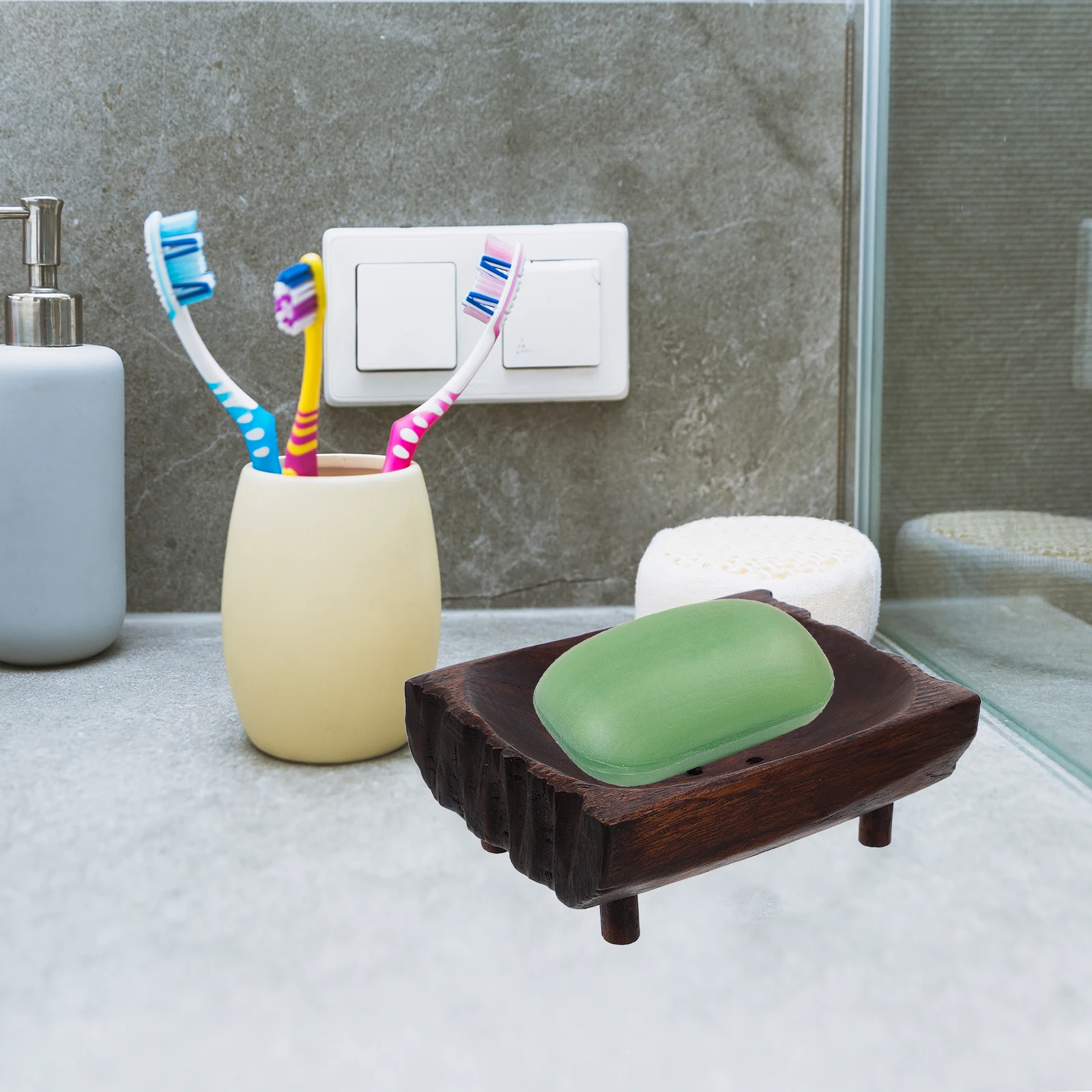 Wooden Soap Storage Box Soap Tray Creative Soap Stand Bathroom Soap Holder for Home Hotel (Brown)
Wooden Soap Storage Box Soap Tray Creative Soap Stand Bathroom Soap Holder for Home Hotel (Brown)