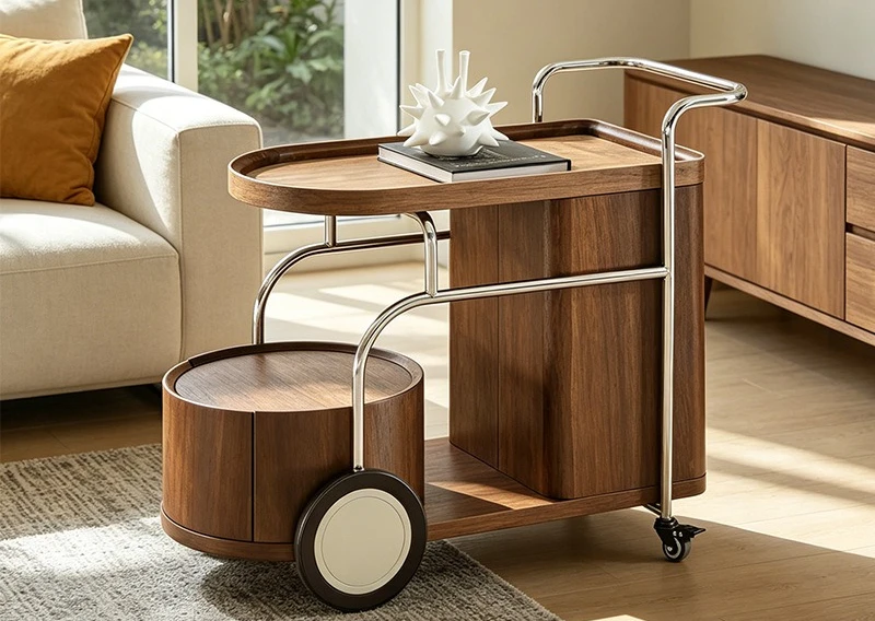Simple and modern movable sofa side with wheels, living room trolley corner
Simple and modern movable sofa side with wheels, living room trolley corner