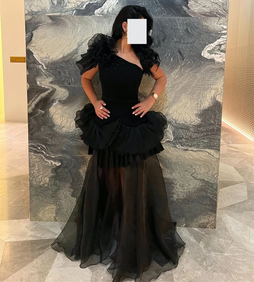 Santorini 2024 Modern One Shoulder Beaded Black Prom Dresses Ruched Peplum Organza Long Sexy Party Women Wear Evening Gowns
Santorini 2024 Modern One Shoulder Beaded Black Prom Dresses Ruched Peplum Organza Long Sexy Party Women Wear Evening Gowns