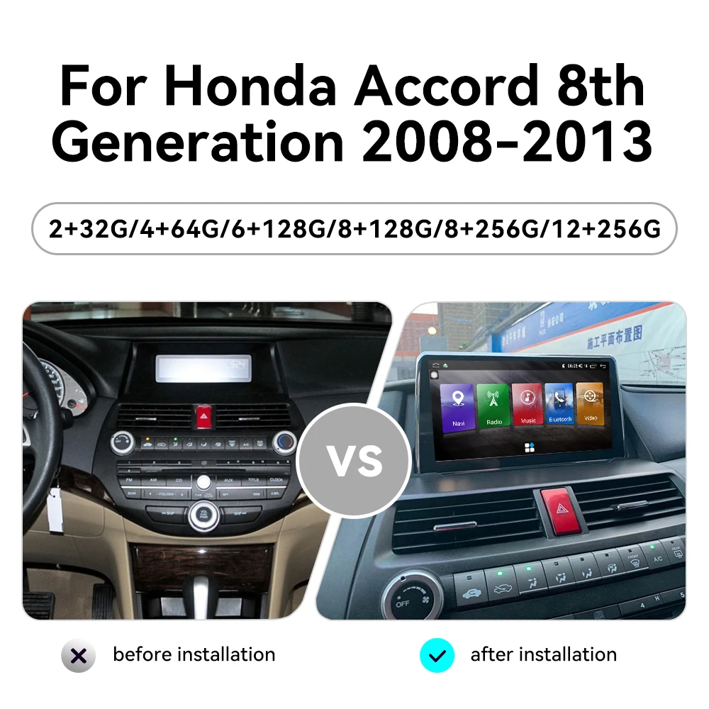 Автомобильное радио Android для Honda Accord 8 2008-2011 Мультимедийный плеер Беспроводной Carplay Авторадио Стерео GPS Navi Сенсорный экран BT 4G
Автомобильное радио Android для Honda Accord 8 2008-2011 Мультимедийный плеер Беспроводной Carplay Авторадио Стерео GPS Navi Сенсорный экран BT 4G