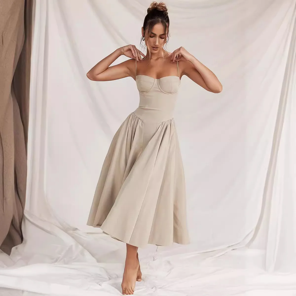 Elegant Spaghetti Strap Midi Dress Slim A Line Party Dresses Navy Blue Casual Birthday Holiday Dress Women's Clothing
Elegant Spaghetti Strap Midi Dress Slim A Line Party Dresses Navy Blue Casual Birthday Holiday Dress Women's Clothing