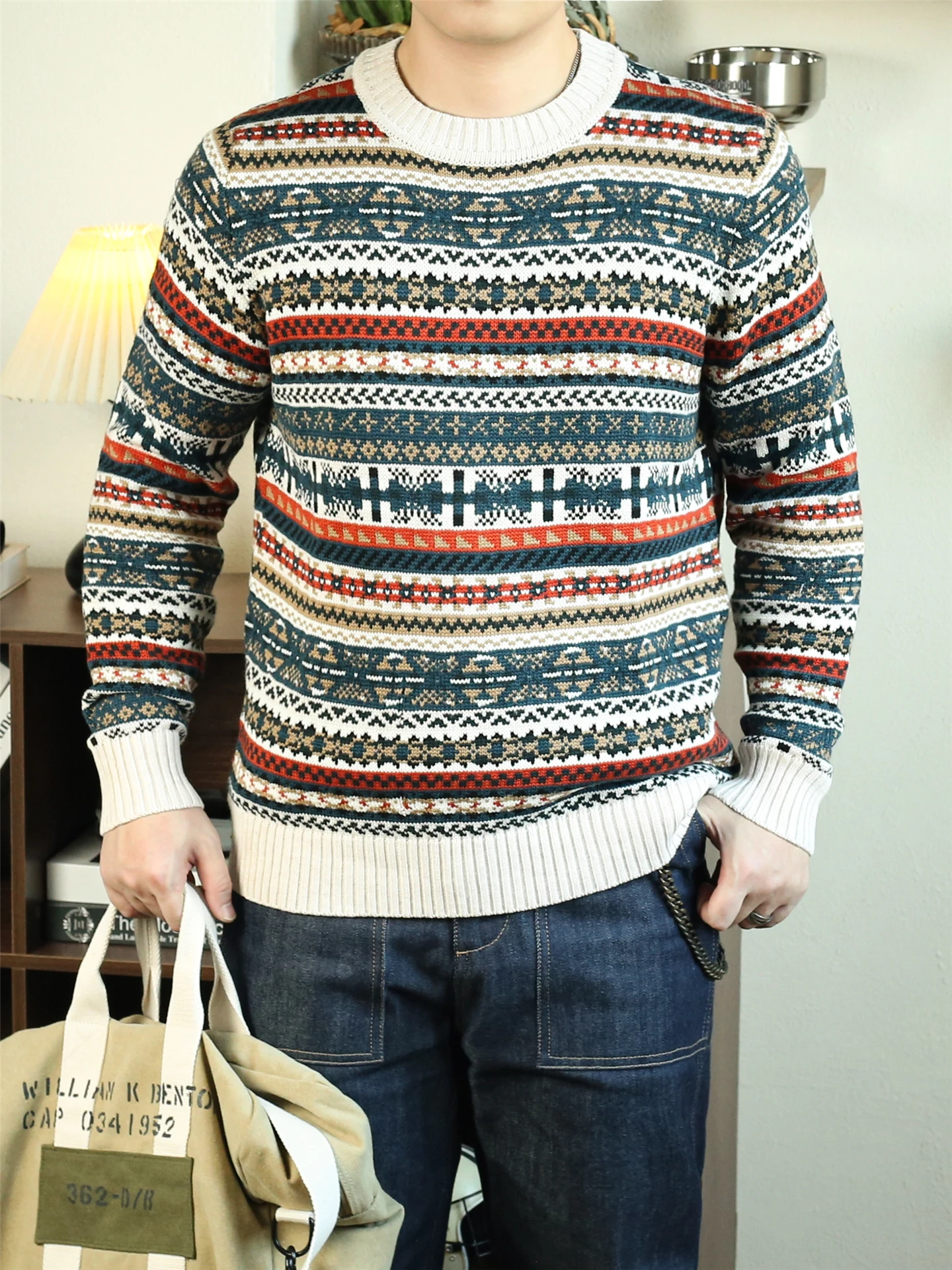 Вязаный шерстяной свитер Briti Sle в стиле ретро Fair Isle, утепленный, осенне-зимний, мужской и женский, с длинными рукавами, круглым вырезом, пуловер
Вязаный шерстяной свитер Briti Sle в стиле ретро Fair Isle, утепленный, осенне-зимний, мужской и женский, с длинными рукавами, круглым вырезом, пуловер