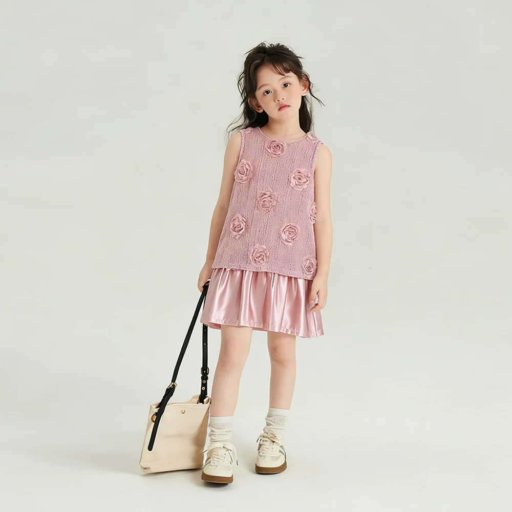 Pink Sweet 3-7 Year Old Girl Three-dimensional Flower Birthday Party Sleeveless Vest Dress Fashionable and Elegant Summer
Pink Sweet 3-7 Year Old Girl Three-dimensional Flower Birthday Party Sleeveless Vest Dress Fashionable and Elegant Summer