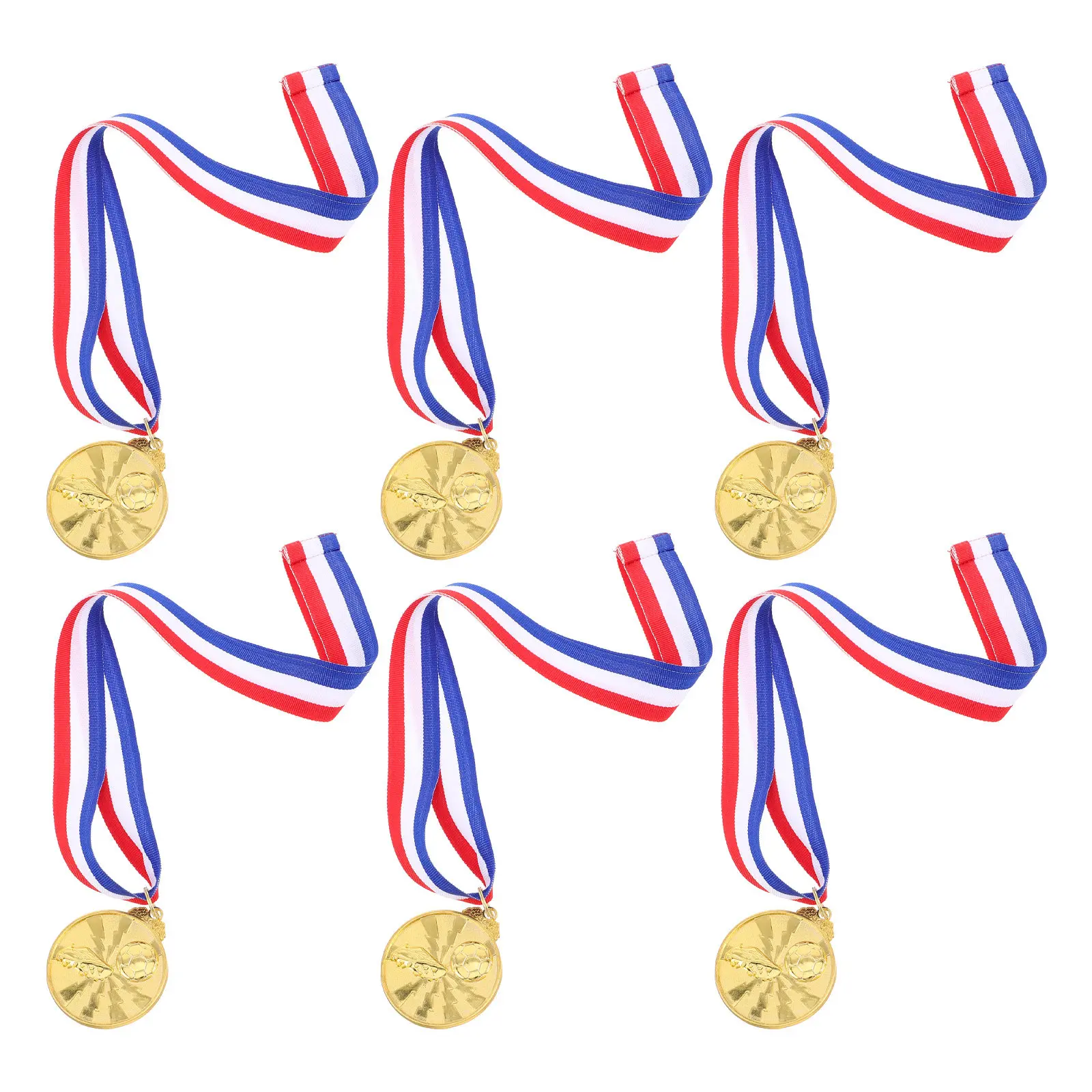 6Pcs Soccer Medals Kids School Sports Awards Metal Gold Football Contest Prize Hanging Medal for Kids Game Reward
6Pcs Soccer Medals Kids School Sports Awards Metal Gold Football Contest Prize Hanging Medal for Kids Game Reward