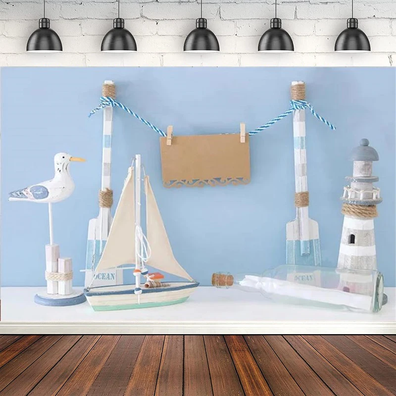 Photography Backdrop Nautical Theme Boat Lighthouse Kids Birthday Baby Shower Interior Decor Party Background Portrait Shooting
Photography Backdrop Nautical Theme Boat Lighthouse Kids Birthday Baby Shower Interior Decor Party Background Portrait Shooting