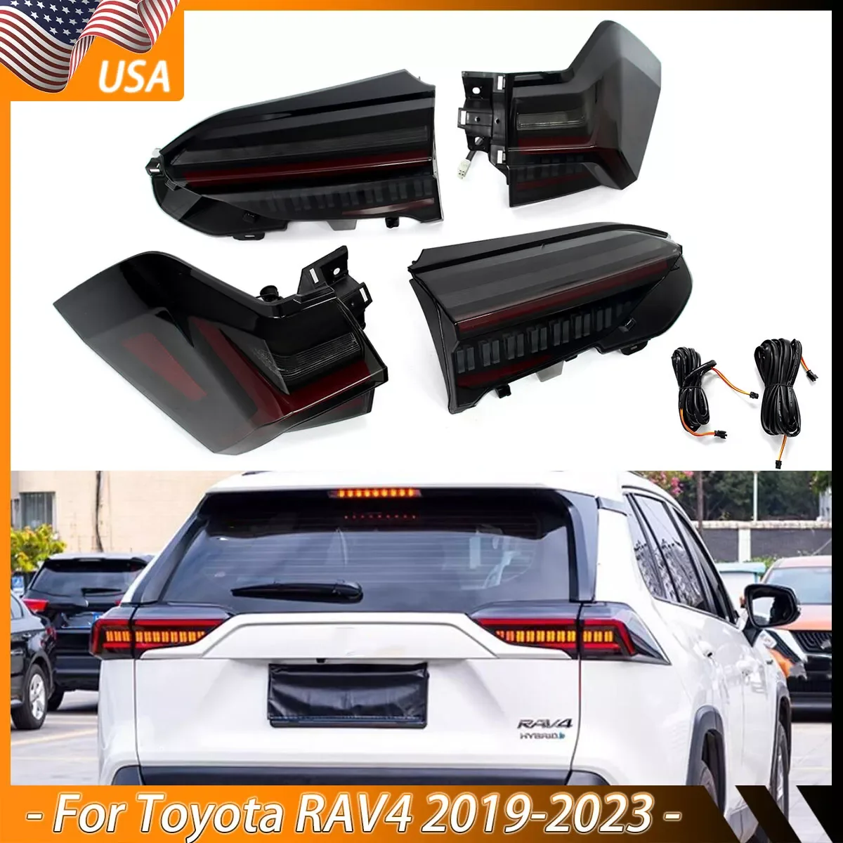 Car Rear Tail Lamps For Toyota RAV4 2019-2023 Tail Light Assembly Smoke LED Rear Lights Brake Stop Lamp Automotive Signal Lamps
Car Rear Tail Lamps For Toyota RAV4 2019-2023 Tail Light Assembly Smoke LED Rear Lights Brake Stop Lamp Automotive Signal Lamps