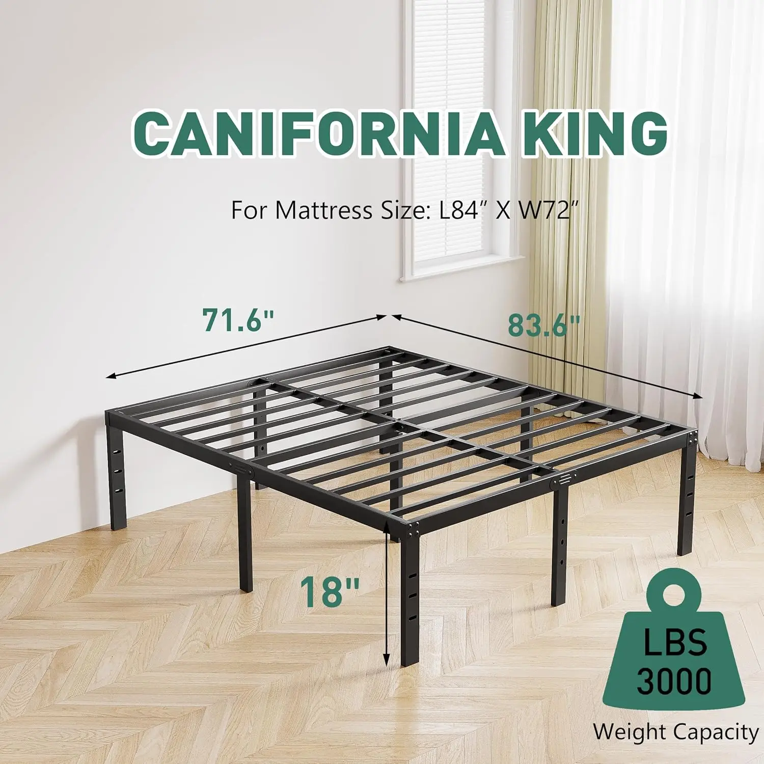 18 H California King Bed Frame без коробки с пружиной, металлическая платформа Cal King Bed Frame, простая сборка, высокая
18 H California King Bed Frame без коробки с пружиной, металлическая платформа Cal King Bed Frame, простая сборка, высокая