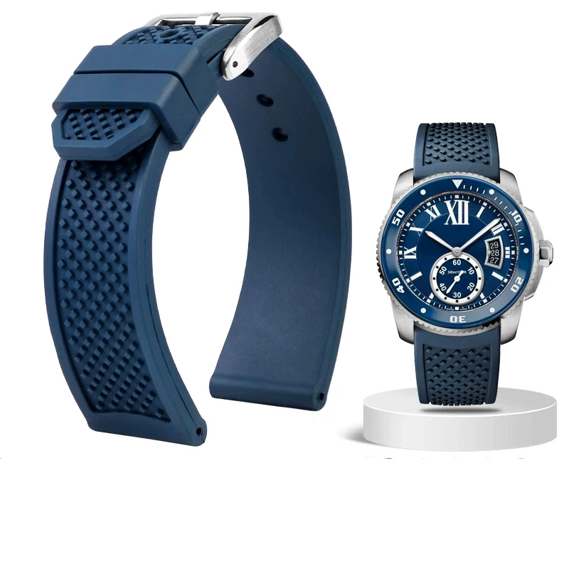 23mm 24mm Waterproof and sweat proof silicone strap accessories for Cartier calibre series W7100055/WGCA0010 fluororubber strap
23mm 24mm Waterproof and sweat proof silicone strap accessories for Cartier calibre series W7100055/WGCA0010 fluororubber strap