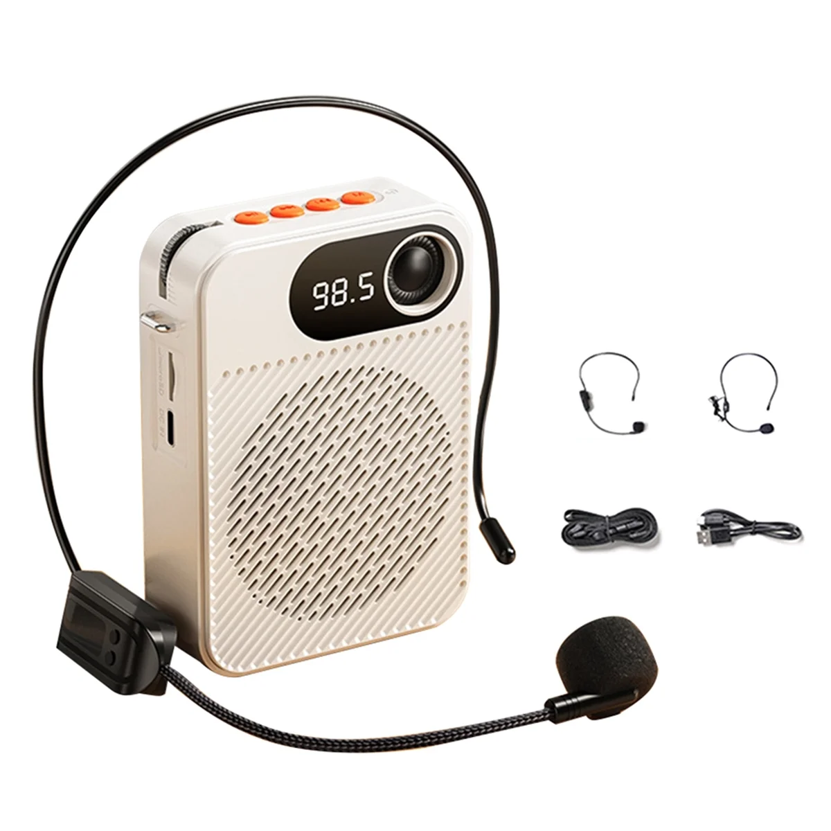 Voice Amplifier, Portable Microphone Speaker, Wireless Microphone, Headset Microphone Amplifier for Meeting Guides White
Voice Amplifier, Portable Microphone Speaker, Wireless Microphone, Headset Microphone Amplifier for Meeting Guides White