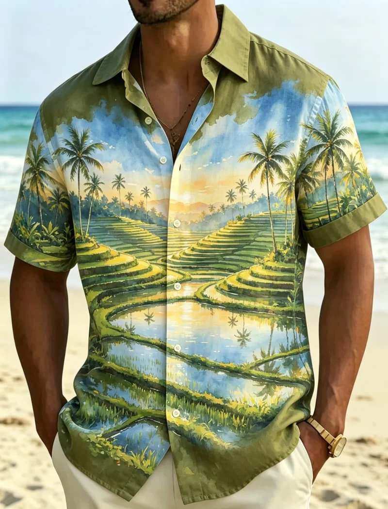 Men's Tropical Landscape Printed Casual shirt, Tropical style, For Tropical travel, Outdoor Exploration And Daily Outings
Men's Tropical Landscape Printed Casual shirt, Tropical style, For Tropical travel, Outdoor Exploration And Daily Outings