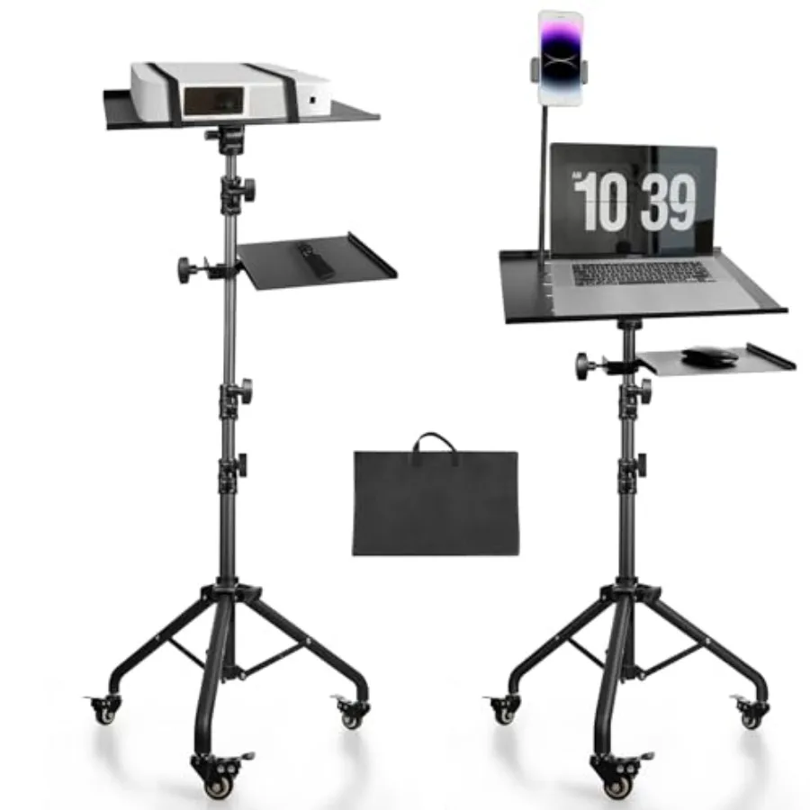 Portable laptop projector stand with phone holder and mouse tray, aluminum alloy, black, adjustable height tripod for laptop, p
Portable laptop projector stand with phone holder and mouse tray, aluminum alloy, black, adjustable height tripod for laptop, p