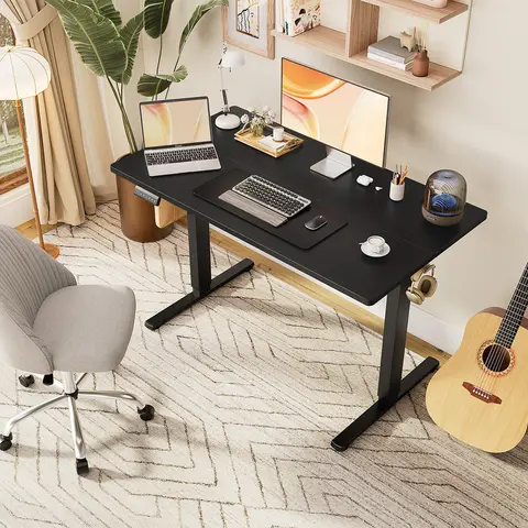 JHK Ergonomic Electric Standing Desk Height Adjustable Computer Desk Large Work PC Table Home Office Writing Gaming Desks