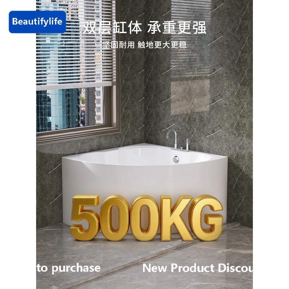 PP Triangular freestanding family Jacuzzi Double thermostat heated corner fan tub
PP Triangular freestanding family Jacuzzi Double thermostat heated corner fan tub