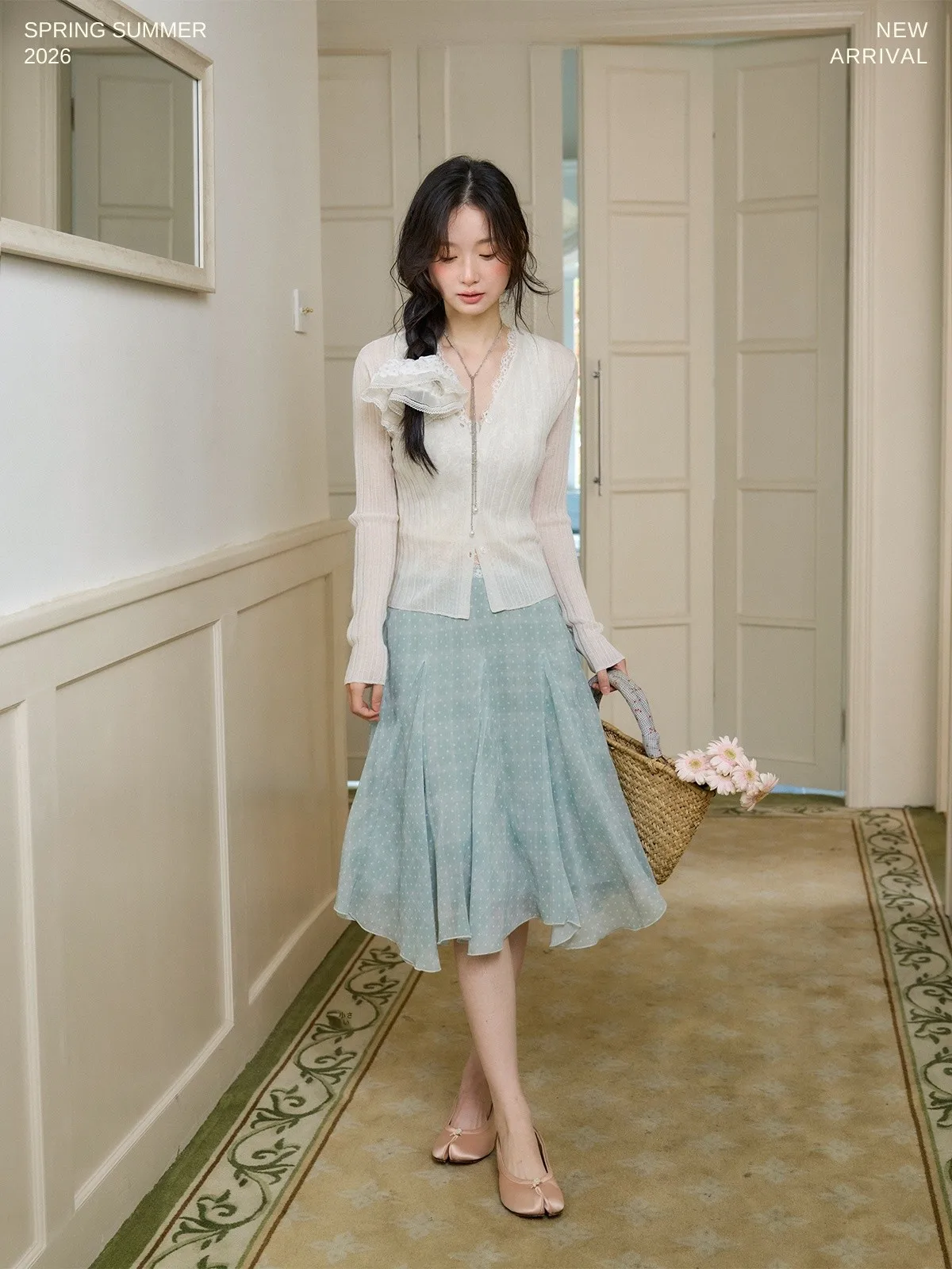 Miss Squirrel Lady Mint Summer Lychee Polka Dot High Waist Slimming Midi Skirt with Irregular Hemline A-Line Skirt
Miss Squirrel Lady Mint Summer Lychee Polka Dot High Waist Slimming Midi Skirt with Irregular Hemline A-Line Skirt