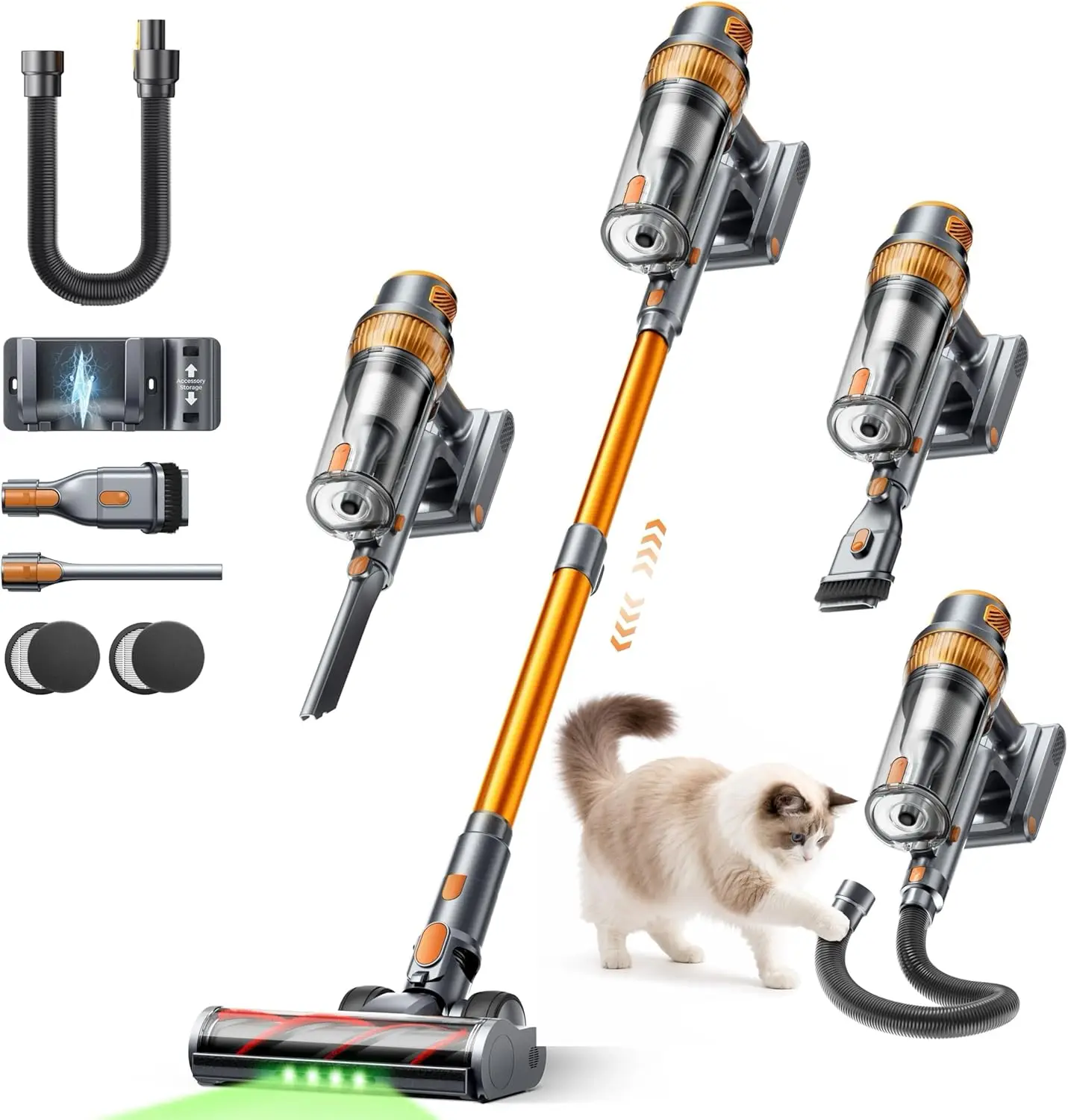 Cordless Vacuum Cleaner, 55KPa 650W 70Mins Stick Vacuum Cleaners for Home, Self-Standing Handheld Vacuum with 3.3Ft Extendable H
Cordless Vacuum Cleaner, 55KPa 650W 70Mins Stick Vacuum Cleaners for Home, Self-Standing Handheld Vacuum with 3.3Ft Extendable H