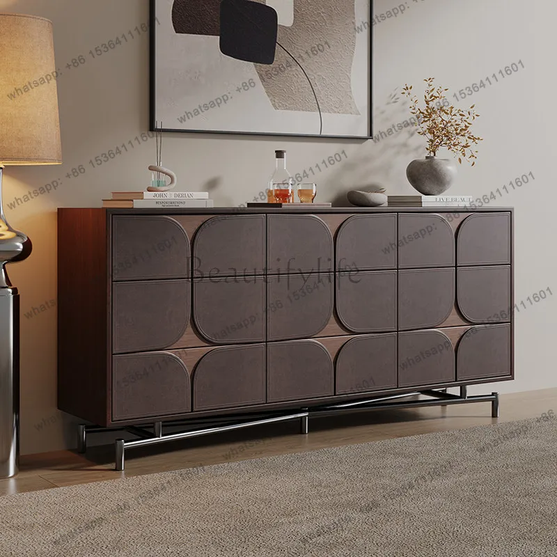Italian light luxury solid wood nine-chest cabinet high-end villa leather art storage locker
Italian light luxury solid wood nine-chest cabinet high-end villa leather art storage locker