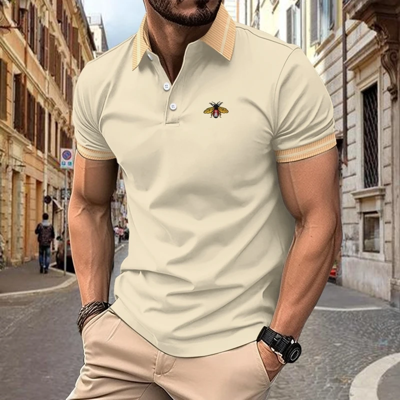 Summer high-quality casual fashion versatile short sleeved polo shirt with color blocked buttons for men's sports polo shirt
Summer high-quality casual fashion versatile short sleeved polo shirt with color blocked buttons for men's sports polo shirt