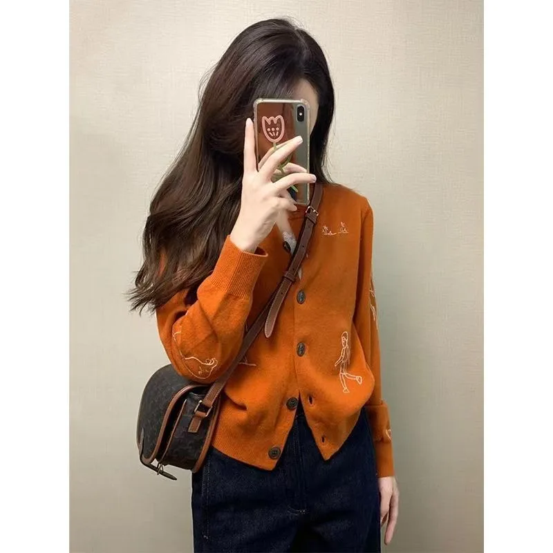 Women's Winter Autumn Tops Sweater Cardigan Round Collar Knit Jacket Vintage Comfortable Slim Design Fashion New Soft Versatile
Women's Winter Autumn Tops Sweater Cardigan Round Collar Knit Jacket Vintage Comfortable Slim Design Fashion New Soft Versatile