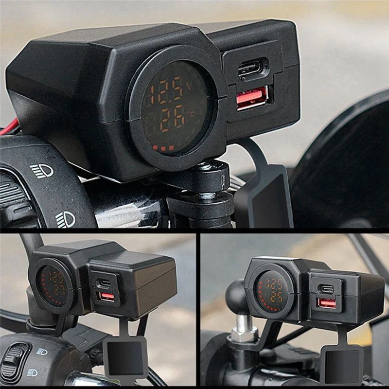 USB Socket Motorcycle Handlebar & Rear Mirror Waterproof Fast Charger Phone Power Adapter Digital Voltmeter Thermometer
USB Socket Motorcycle Handlebar & Rear Mirror Waterproof Fast Charger Phone Power Adapter Digital Voltmeter Thermometer