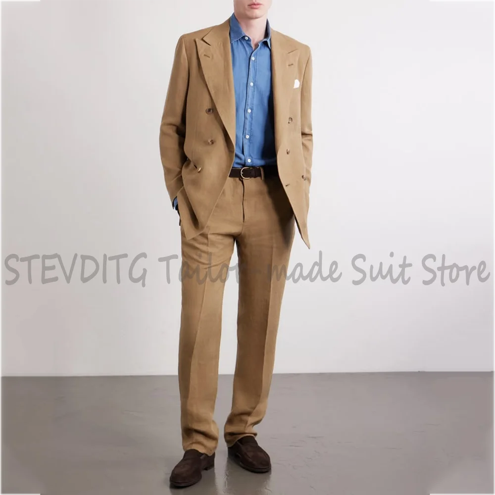 Chic Double Breasted Men Suit Peak Lapel Tailored Italian Gentleman Outfit Slim High Quality Business Casual Blazer Pants
Chic Double Breasted Men Suit Peak Lapel Tailored Italian Gentleman Outfit Slim High Quality Business Casual Blazer Pants