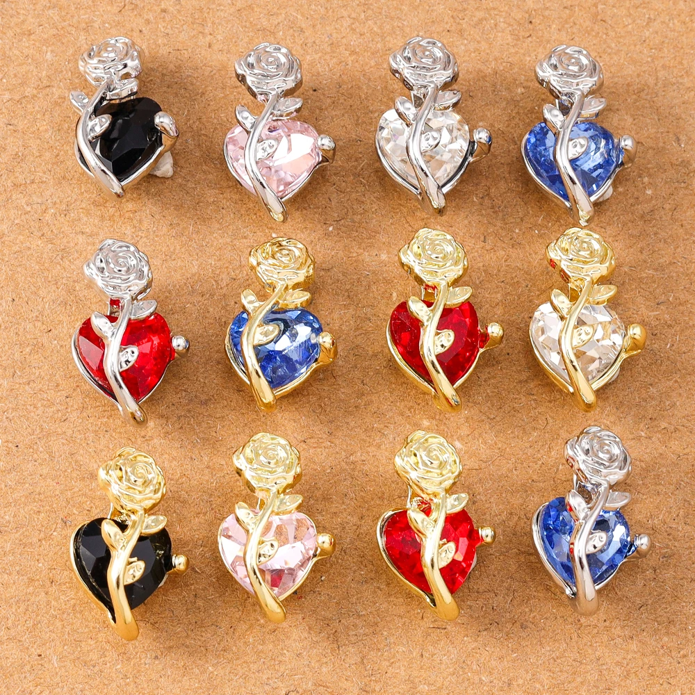 5pcs 16*10mm Crystal CZ Love Heart Charms Rose Pendants for Jewelry Making Earrings Bracelet DIY Necklace Accessories Supplies
5pcs 16*10mm Crystal CZ Love Heart Charms Rose Pendants for Jewelry Making Earrings Bracelet DIY Necklace Accessories Supplies
