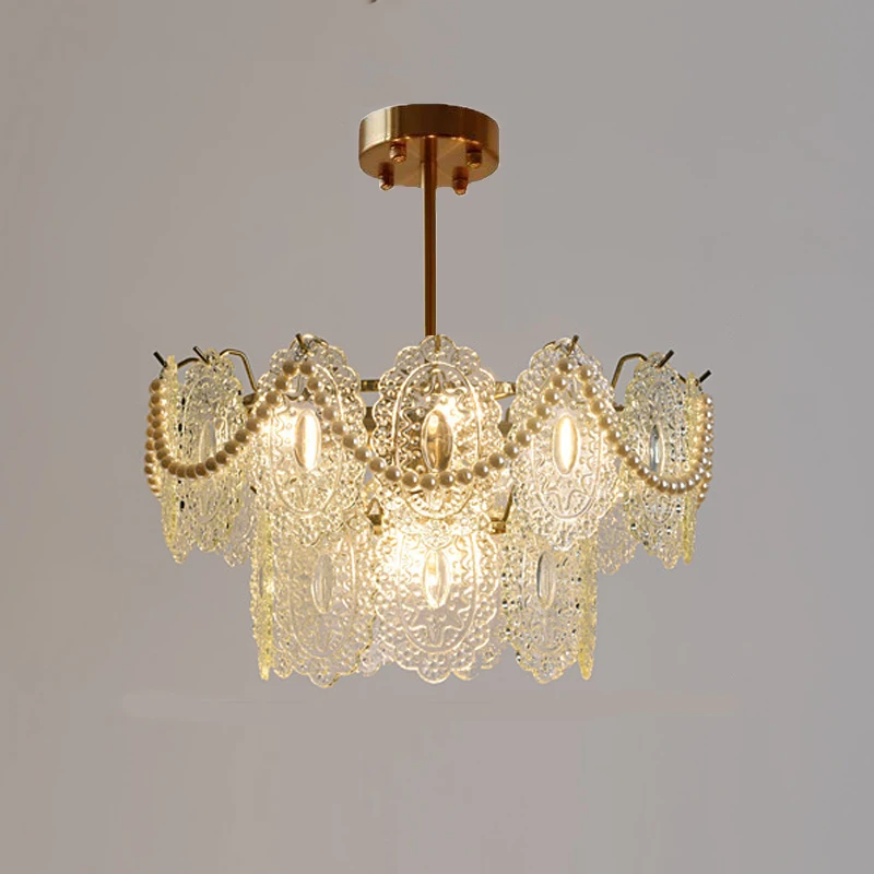 Vintage French Court Nordic Light Luxury Pearl Glass Pendant Light - Creative Unique Luxurious Elegant for Living Room & Bedroom 
Vintage French Court Nordic Light Luxury Pearl Glass Pendant Light - Creative Unique Luxurious Elegant for Living Room & Bedroom