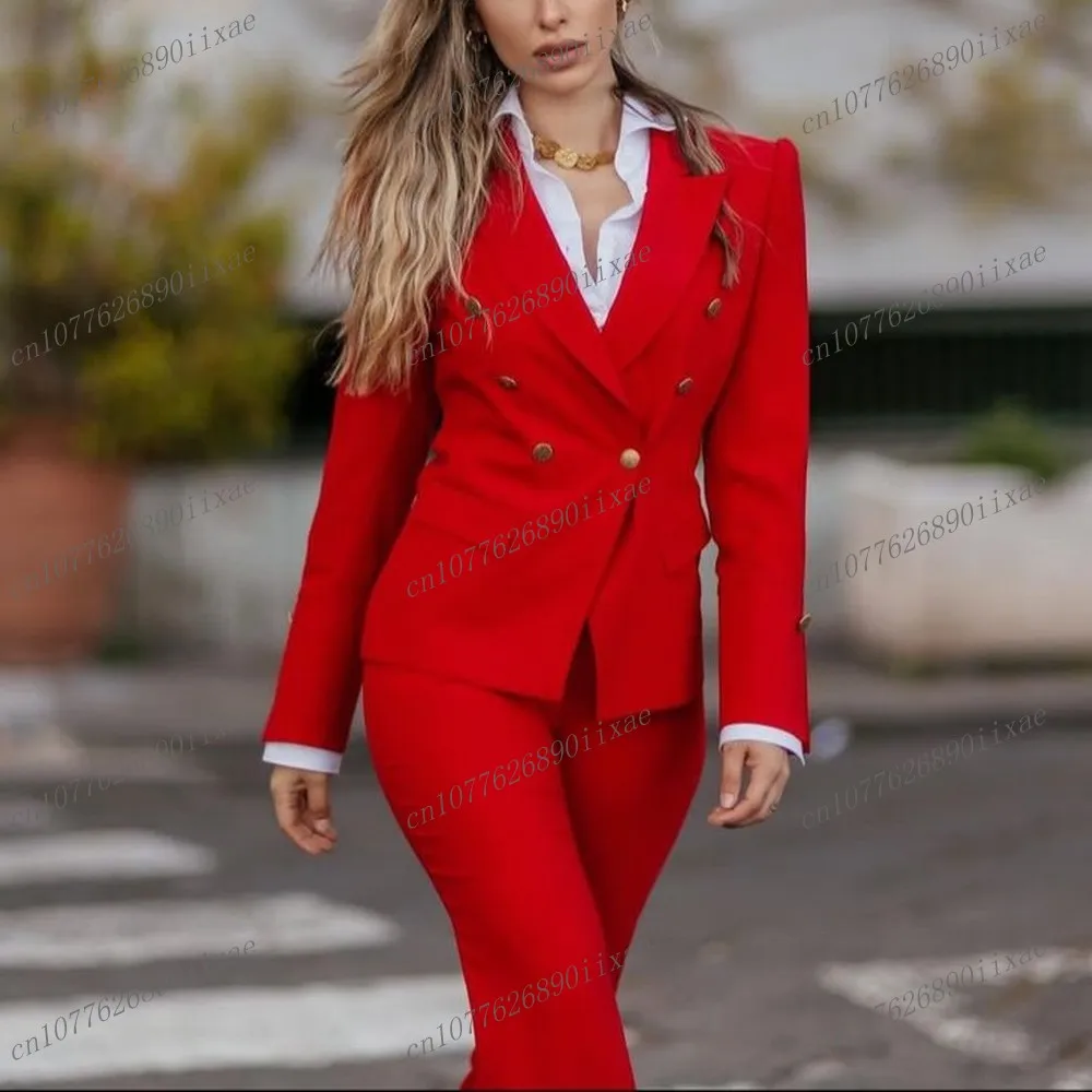 New Red Formal Women Suit Lady Business Office Tuxedos Mother Wedding Party Ladies 2 Piece Set Blazer Pants Customized
New Red Formal Women Suit Lady Business Office Tuxedos Mother Wedding Party Ladies 2 Piece Set Blazer Pants Customized