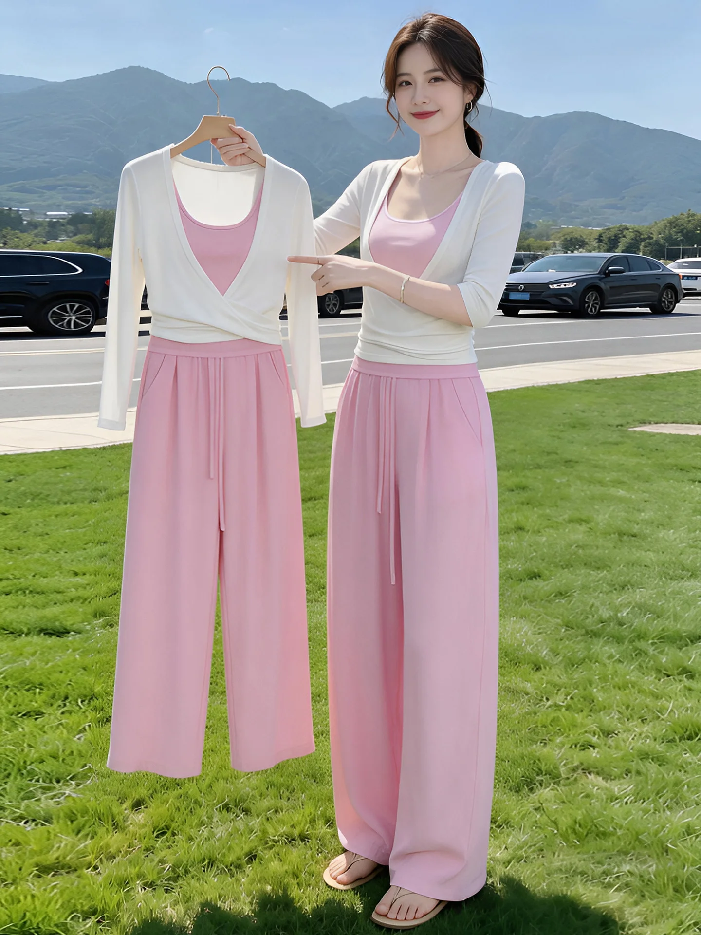 Korean Style Pure Desire Lazy Fashion Slim Fit mid Sleeve Thin Transparent T-Shirt Top High Waist Wide Leg Pants Three Piece ...
Korean Style Pure Desire Lazy Fashion Slim Fit mid Sleeve Thin Transparent T-Shirt Top High Waist Wide Leg Pants Three Piece ...