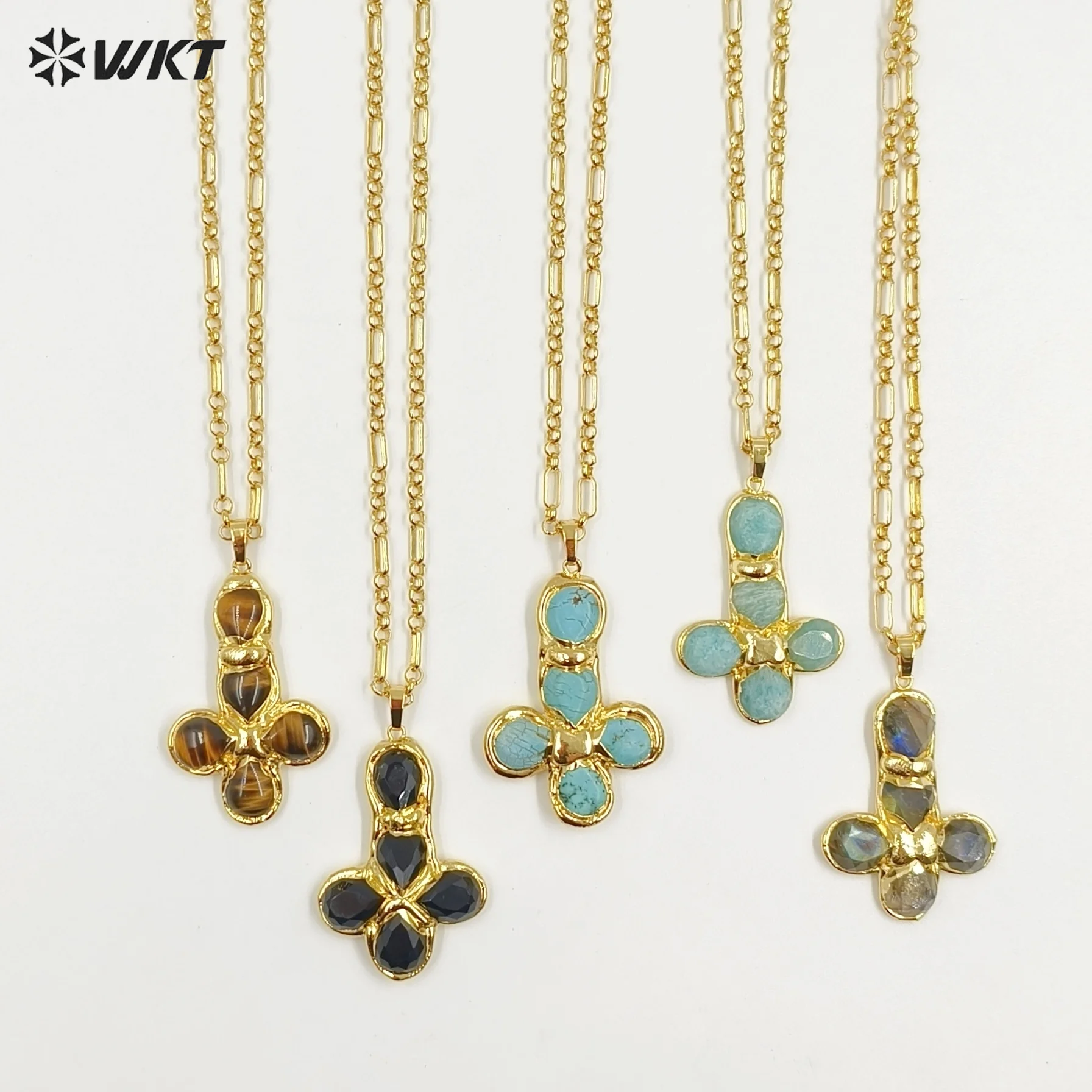 WT-N1495 Newest Wonderful Amazonite Natural Gemstone Back Full Gold Plated Cross Shape Pendant Necklace Fashion Jewelry
WT-N1495 Newest Wonderful Amazonite Natural Gemstone Back Full Gold Plated Cross Shape Pendant Necklace Fashion Jewelry