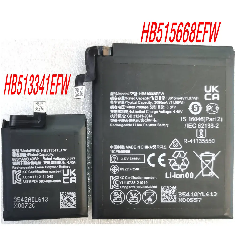 Пара аккумуляторов 3.87V HB513341EFW HB515668EFW для мобильных телефонов Huawei P50 Pocket / P50 Pocket S BAL-AL00 BAL-AL80 BAL-AL60 BAL-L49/LX9
Пара аккумуляторов 3.87V HB513341EFW HB515668EFW для мобильных телефонов Huawei P50 Pocket / P50 Pocket S BAL-AL00 BAL-AL80 BAL-AL60 BAL-L49/LX9