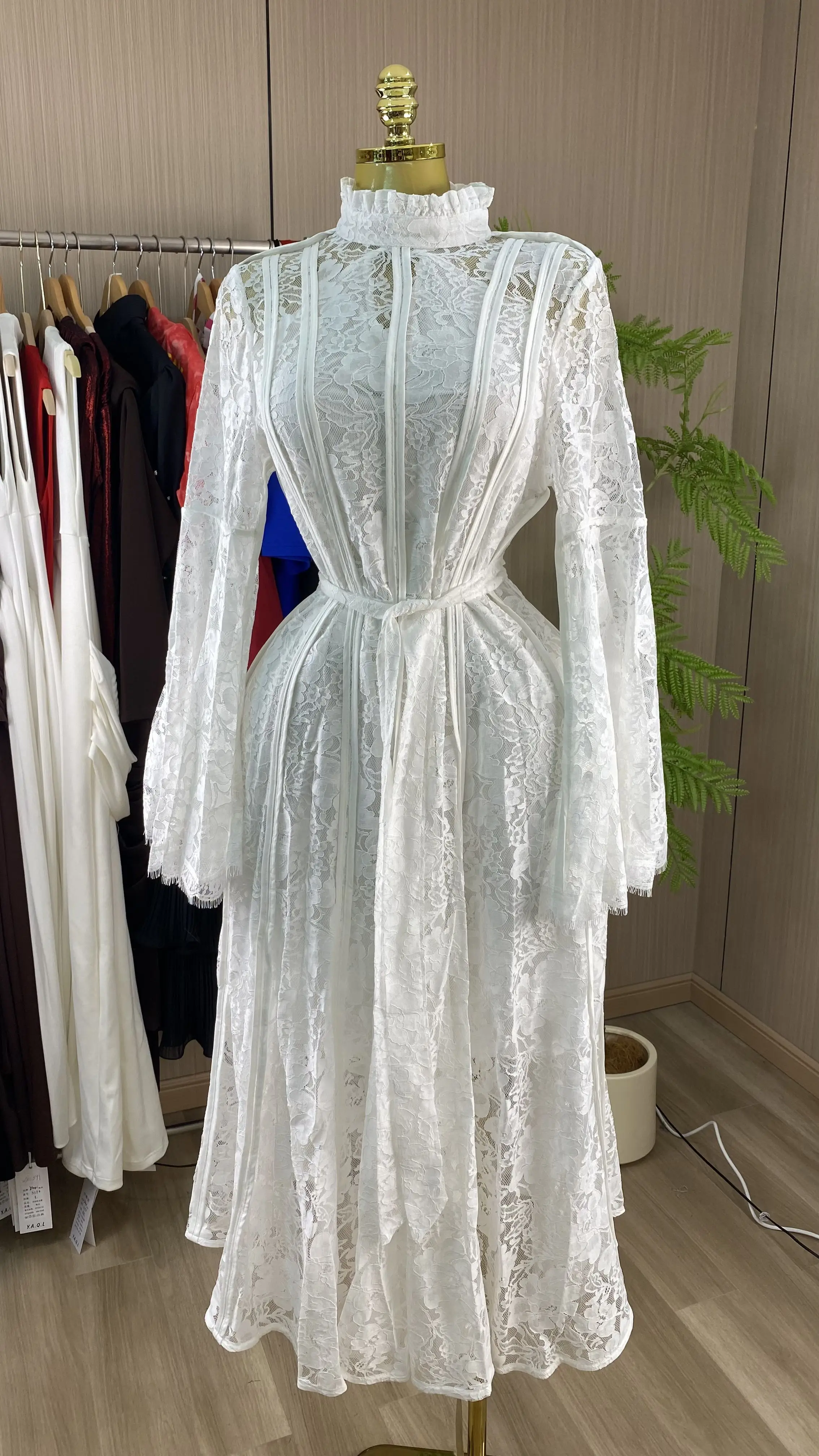 2026 Summer New Fashionable and Elegant Style Lace Neckline Embroidered Pleated Skirt Long Women's Clothing-GZXX889
2026 Summer New Fashionable and Elegant Style Lace Neckline Embroidered Pleated Skirt Long Women's Clothing-GZXX889
