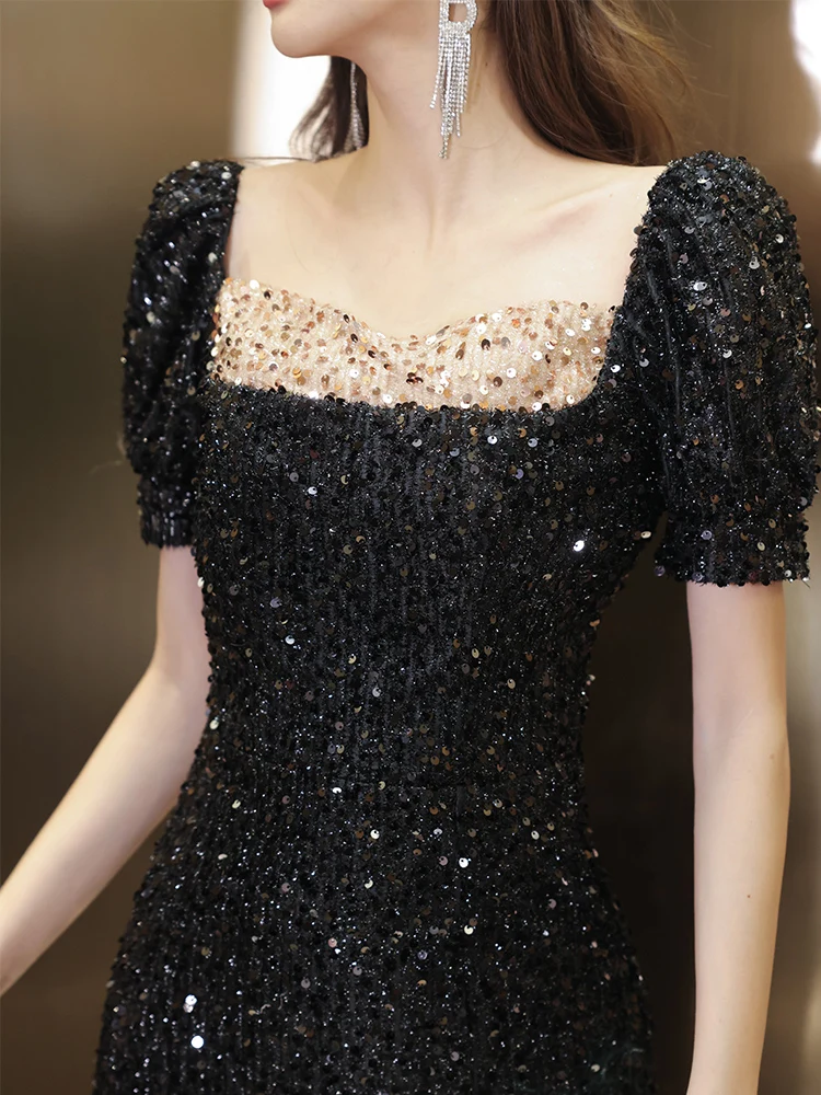 Ele Bla Evening Dr for Women 2025 New Sle Par Host Glitter Dr Korean Sle Slim Fit Long Dr with ort Sve
Ele Bla Evening Dr for Women 2025 New Sle Par Host Glitter Dr Korean Sle Slim Fit Long Dr with ort Sve