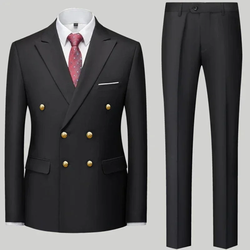 Fashion new men's casual boutique double breasted suit pants men's business suit set
Fashion new men's casual boutique double breasted suit pants men's business suit set