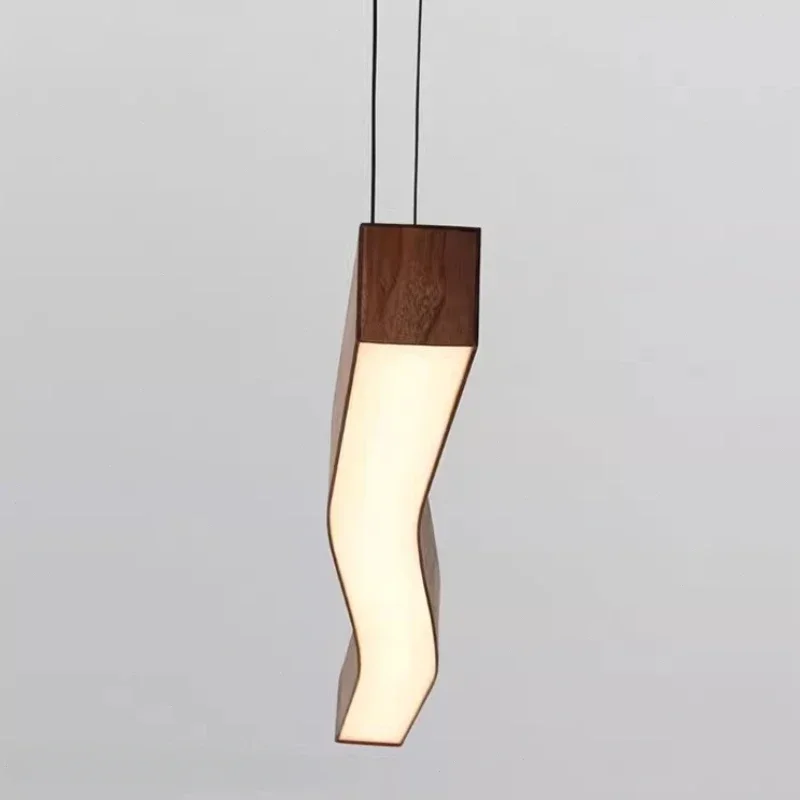 Retro Camur Linear Pendant Light Walnut Wood Grain Long Strip Lamps Restaurant Hanging Lamp Loft Artistic Creativity Dining Room Retro Camur Linear Pendant Light Walnut Wood Grain Long Strip Lamps Restaurant Hanging Lamp Loft Artistic Creativity Dining Room