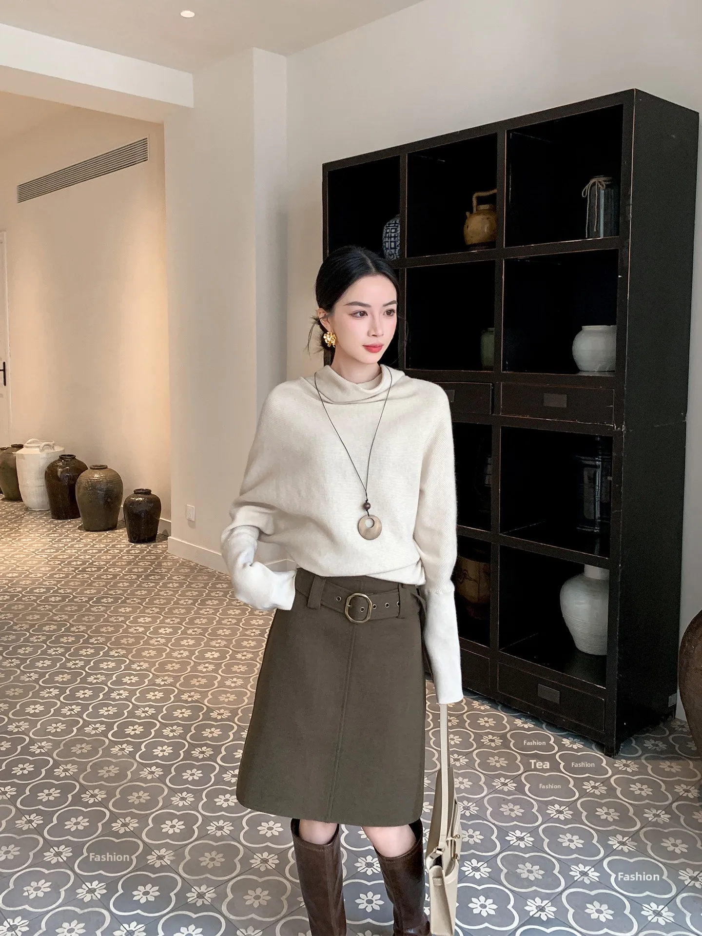 High Waist Wool Blend Retro Skirt for Women Spring New Style Commute Warm Straight Cut Skirt by BINGUO
High Waist Wool Blend Retro Skirt for Women Spring New Style Commute Warm Straight Cut Skirt by BINGUO