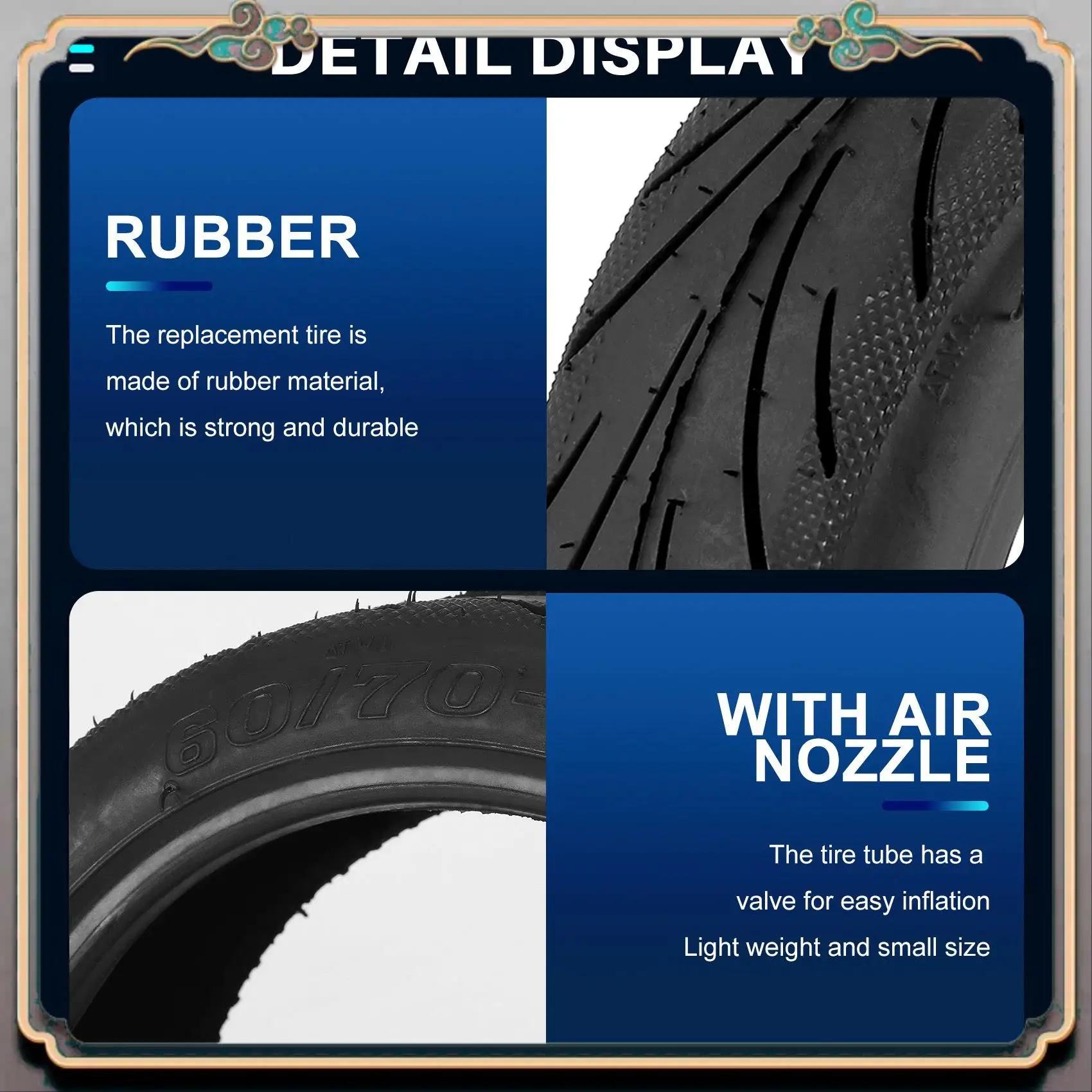 Durable No Inflation Explode Proof Tire Compatible For Ninebot Max G30 60/70-6.5 Black Vacuum Tire With Valve
Durable No Inflation Explode Proof Tire Compatible For Ninebot Max G30 60/70-6.5 Black Vacuum Tire With Valve